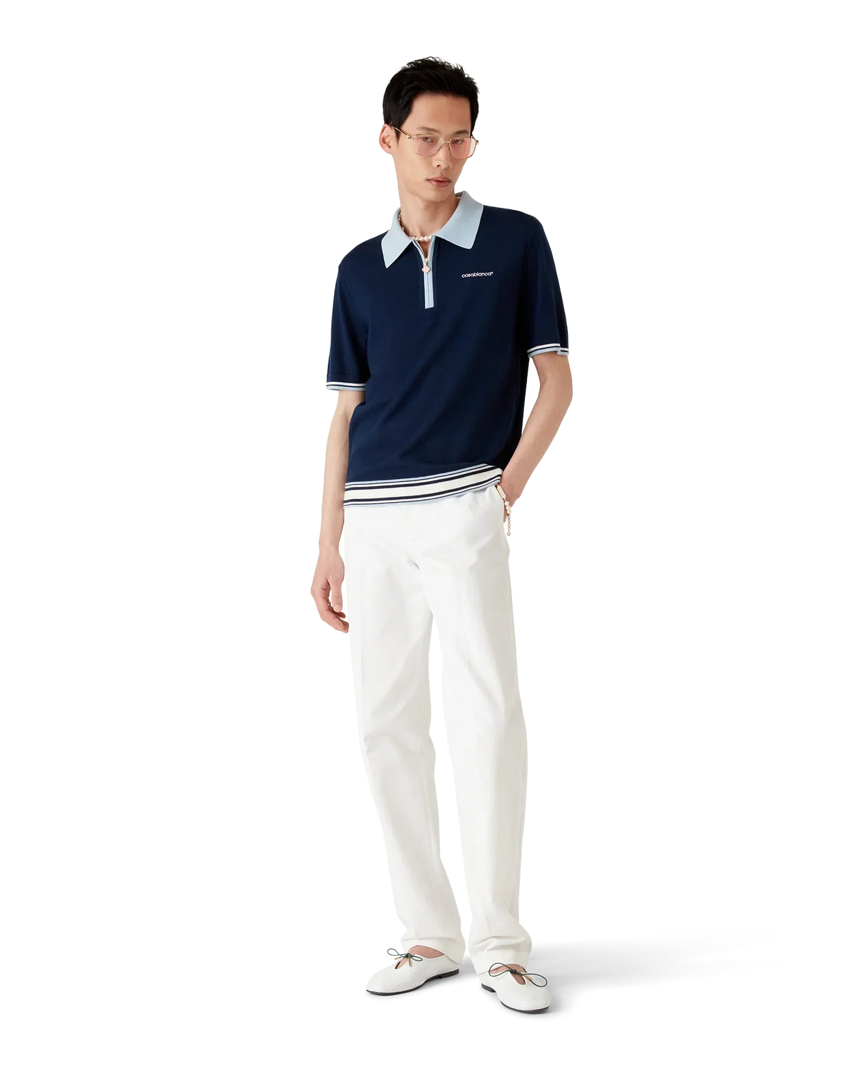 Merino Knit Tennis Polo Shirt | Casablanca Paris | Image 2