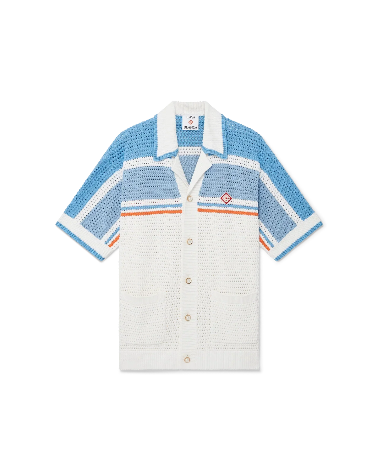 Cotton Tennis Short Sleeve Crochet Shirt | Casablanca Paris | Image 1