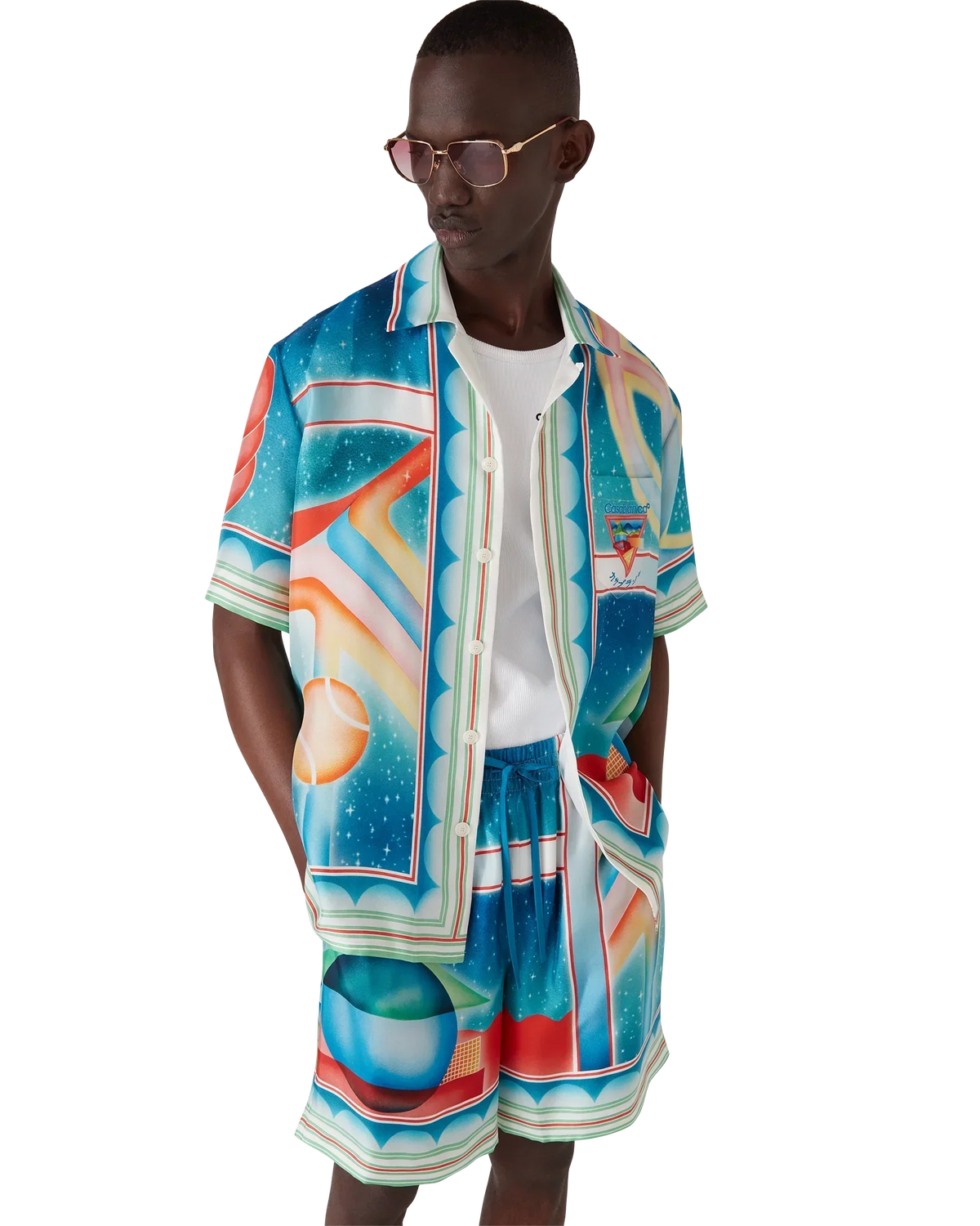 Galaxy Court Short Sleeve Silk Shirt | Casablanca Paris | Image 4