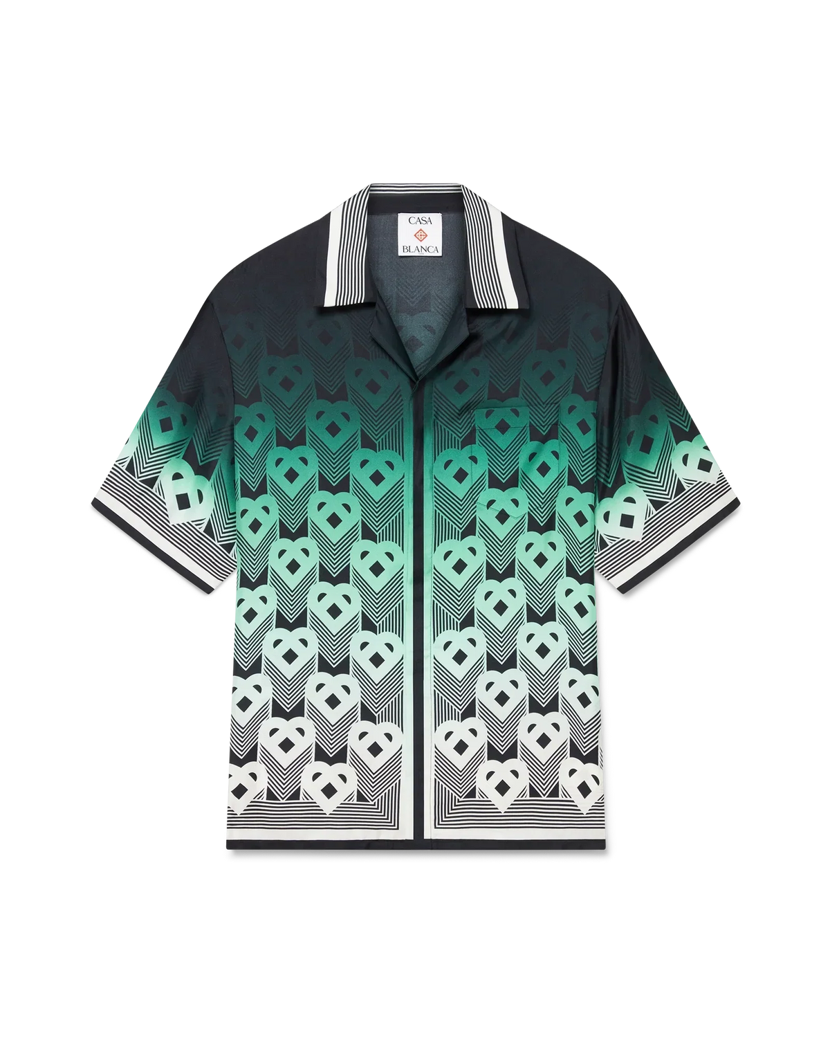 Gradient Monogram Short Sleeve Silk Shirt | Casablanca Paris | Image 1