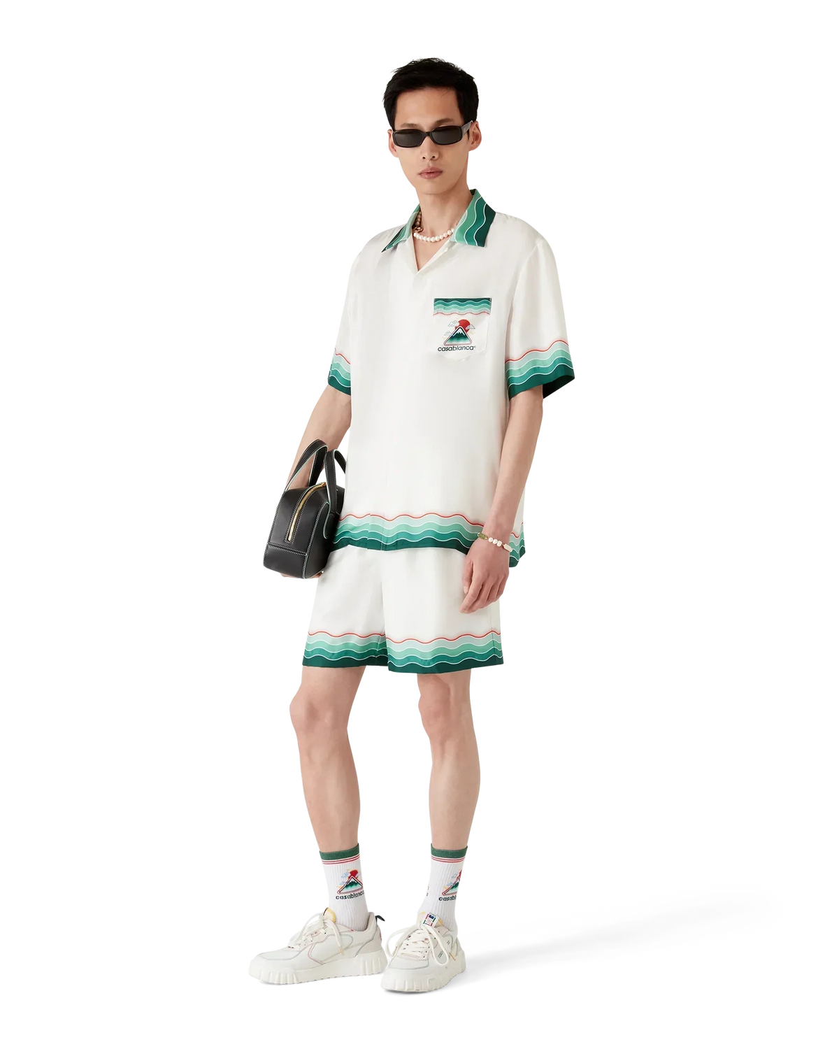 Montagne Ondulée Short Sleeve Silk Shirt | Casablanca Paris | Image 2