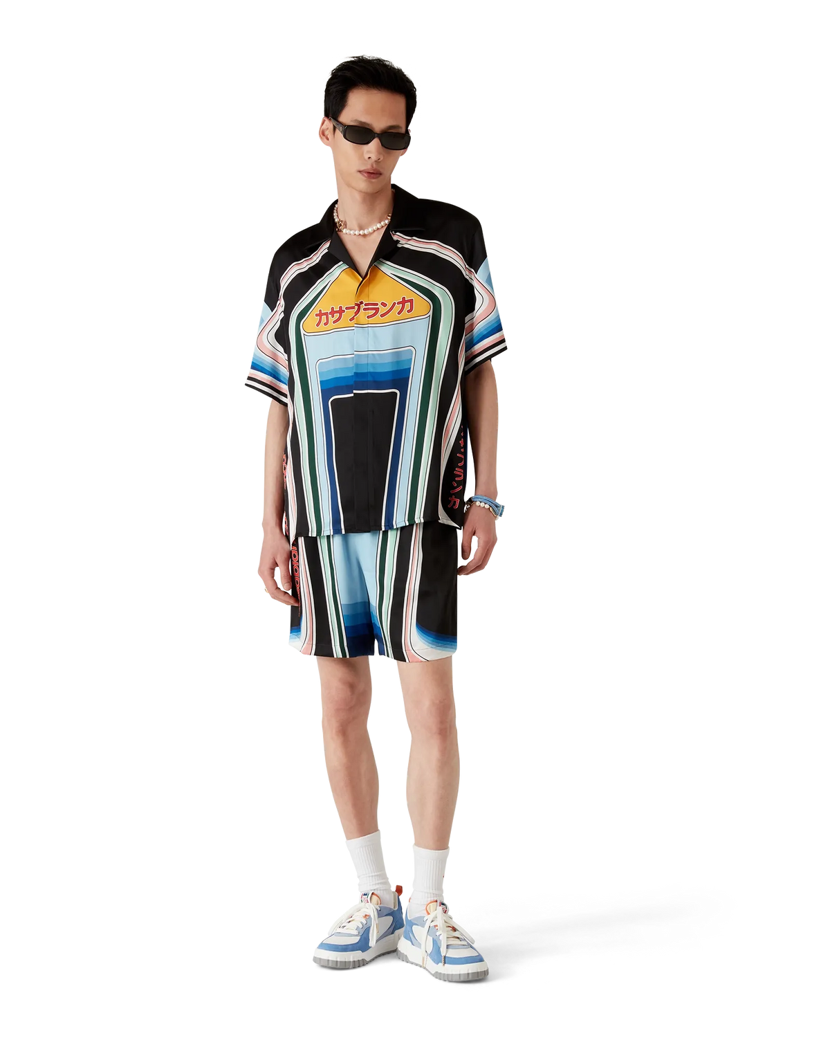 Graphic Mountain Short Sleeve Silk Shirt | Casablanca Paris | Image 2