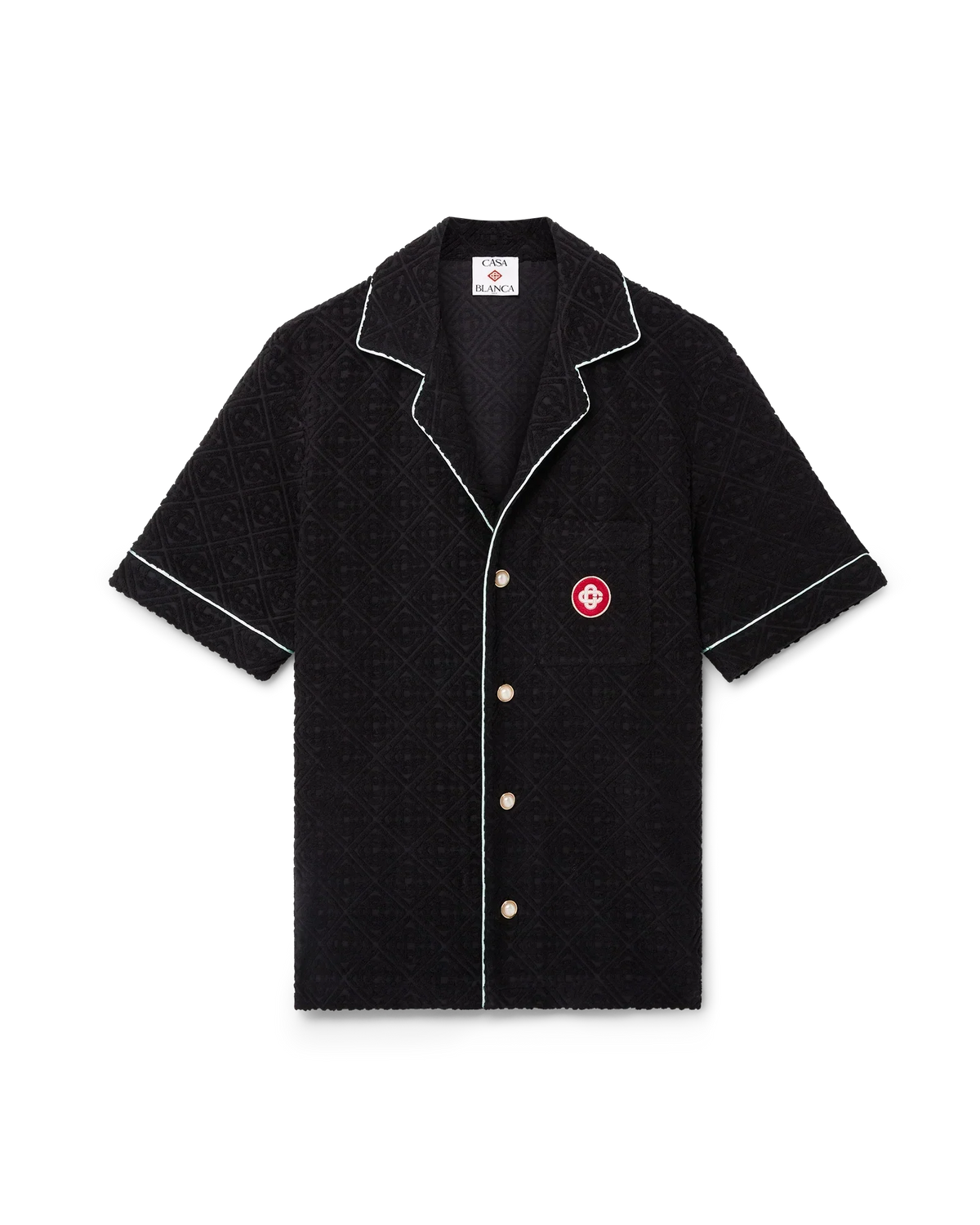 Monogram Jacquard Short Sleeve Towelling Shirt | Casablanca Paris | Image 1
