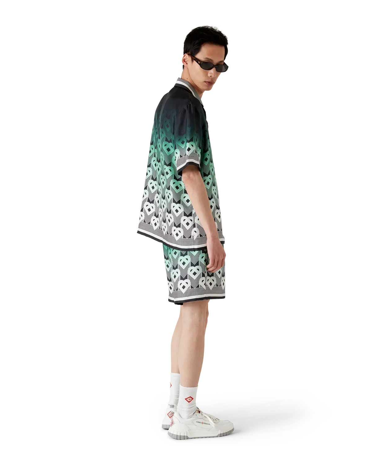Gradient Monogram Silk Shorts | Casablanca Paris | Image 3