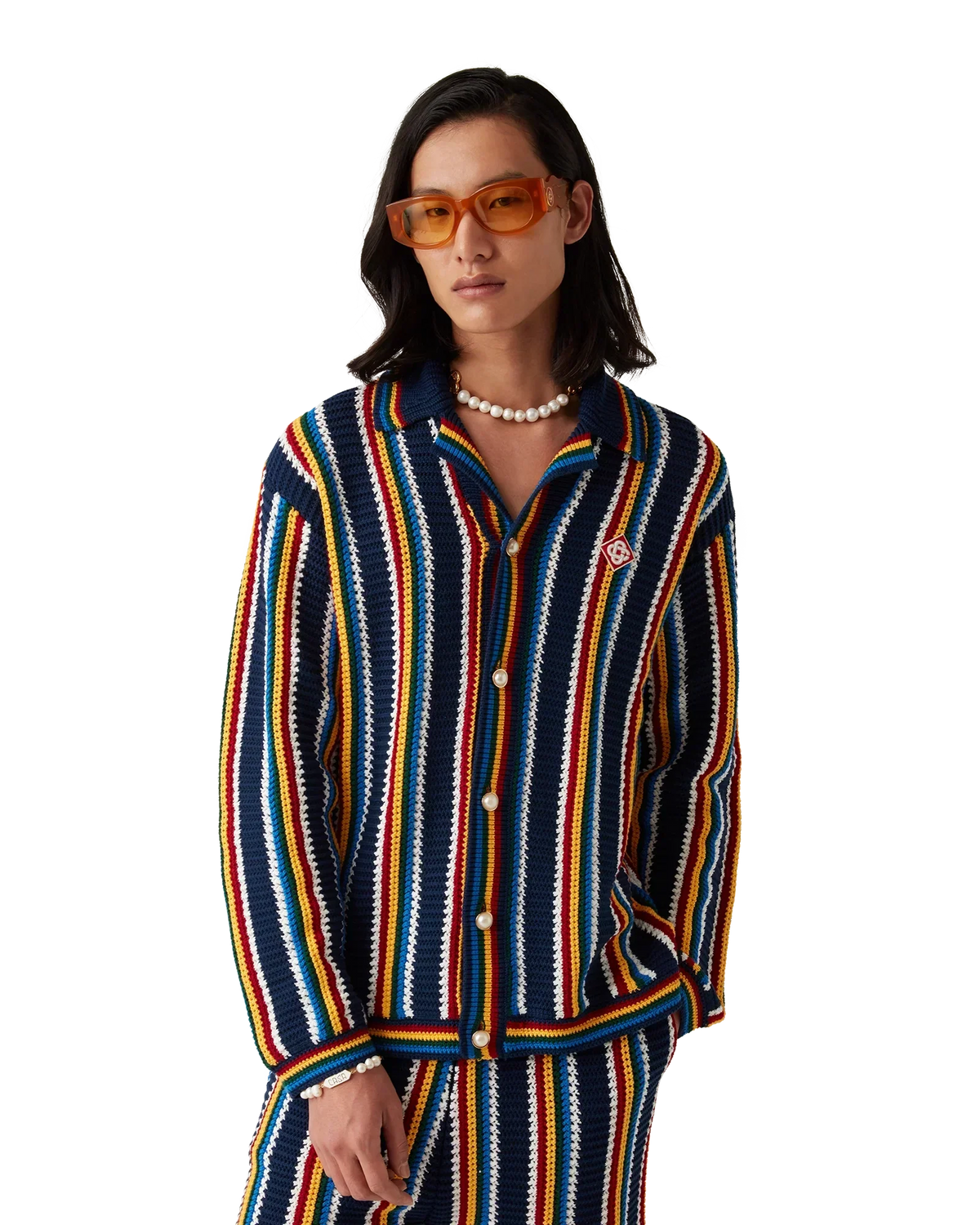 Crochet Long Sleeve Stripe Shirt | Casablanca Paris | Image 4
