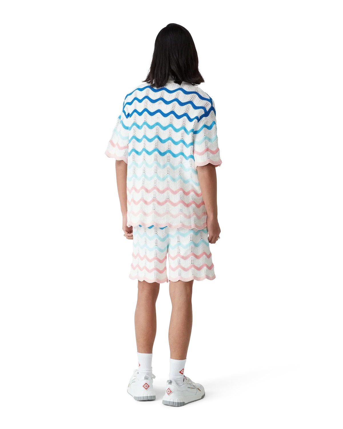 Gradient Wave Short Sleeve Crochet Shirt | Casablanca Paris | Image 3