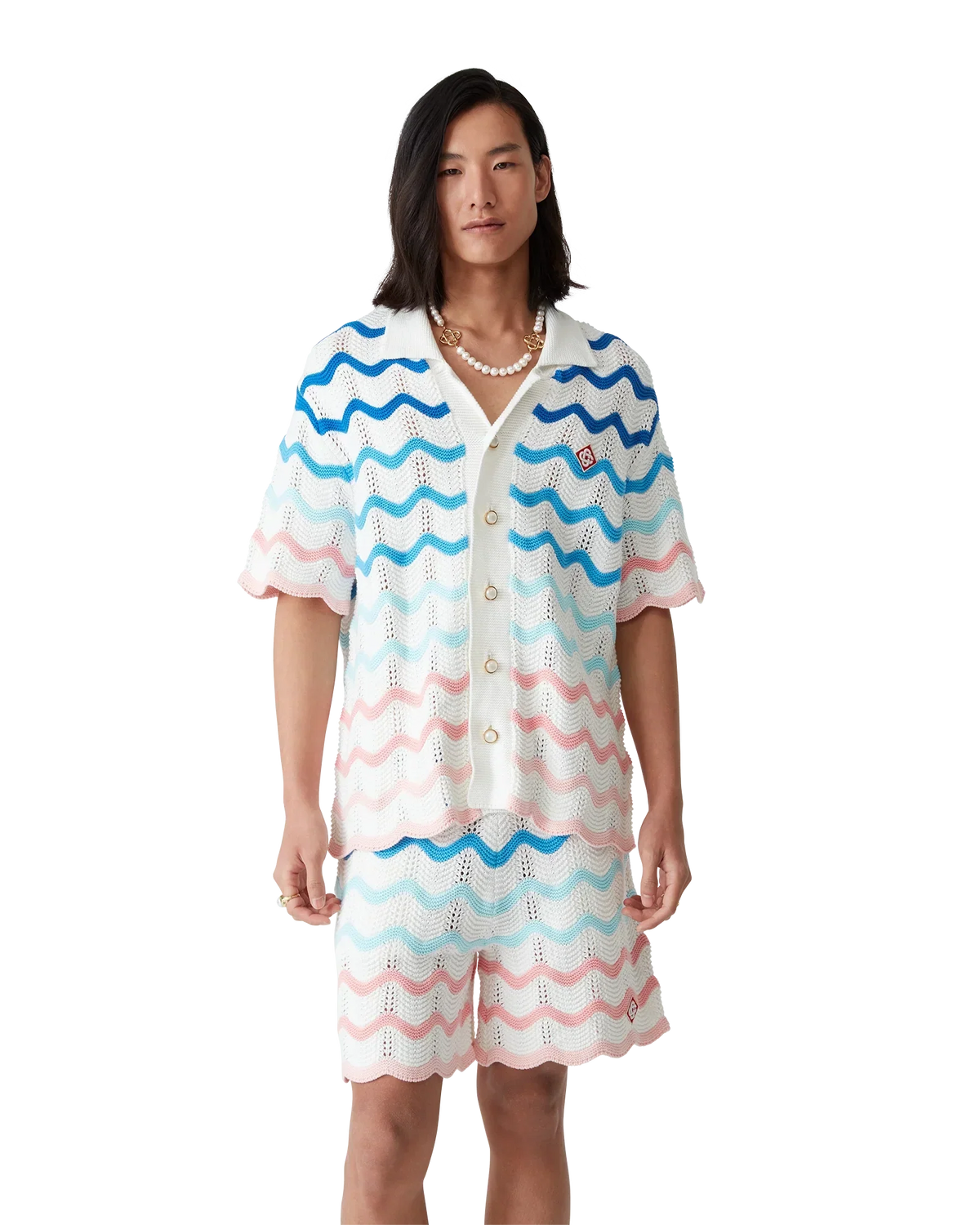 Gradient Wave Crochet Shorts | Casablanca Paris | Image 4