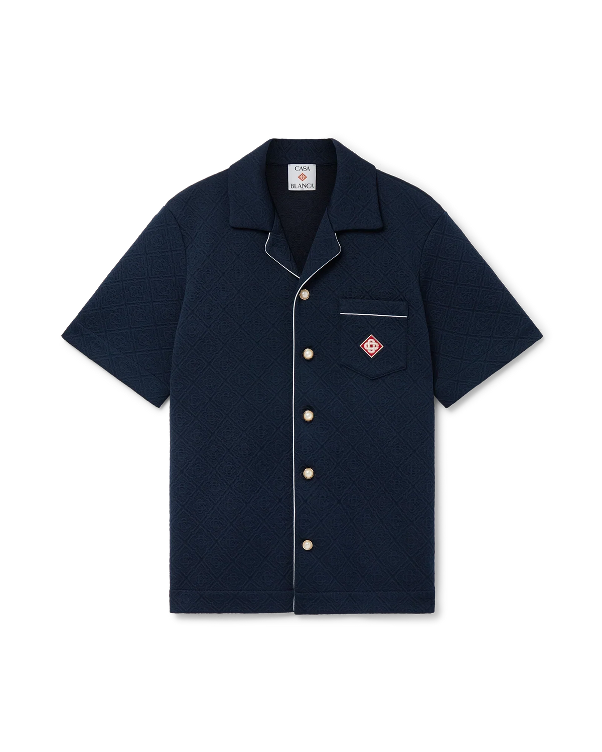 Jacquard Monogram Short Sleeve Shirt | Casablanca Paris | Image 1
