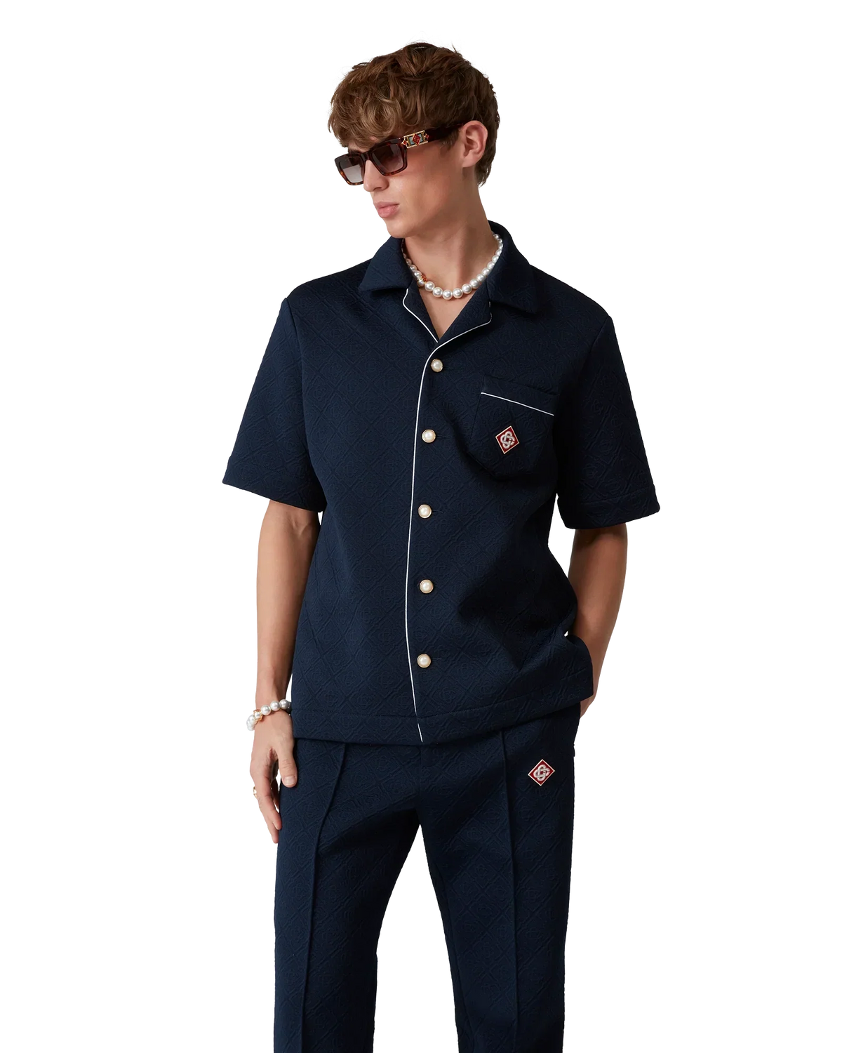 Jacquard Monogram Short Sleeve Shirt | Casablanca Paris | Image 4