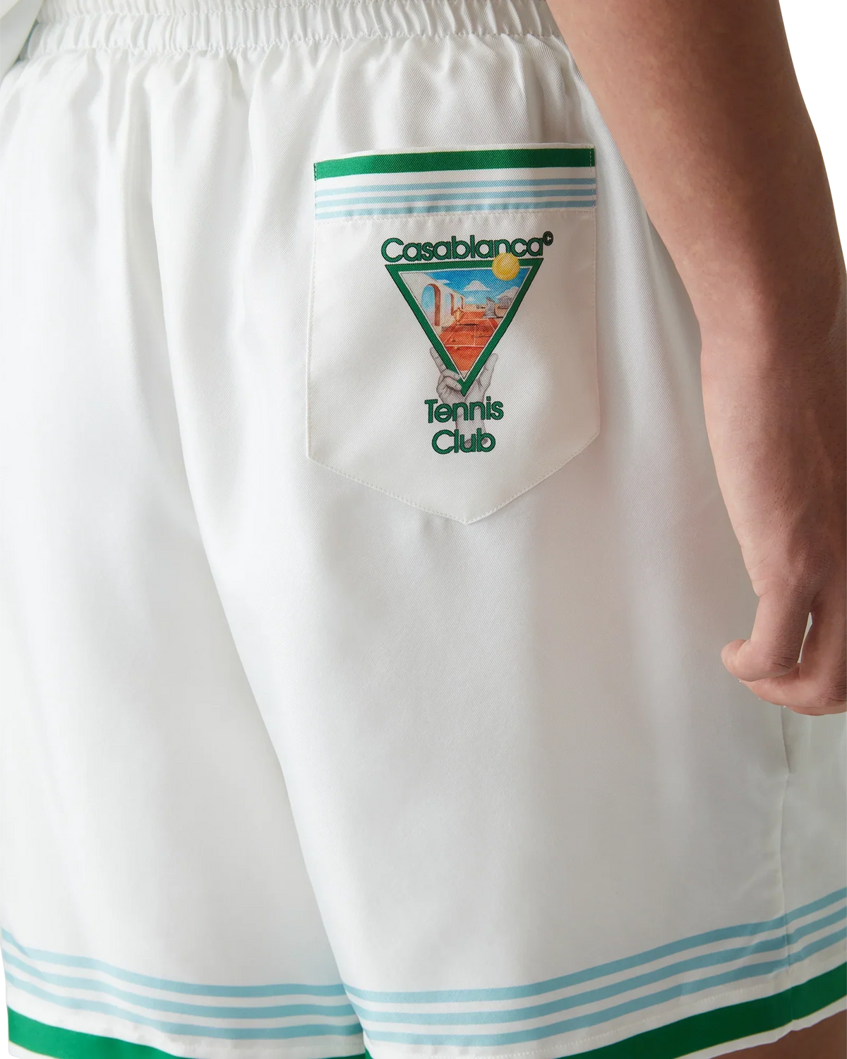 Metaphysical Tennis Icon Silk Shorts | Casablanca Paris | Image 5