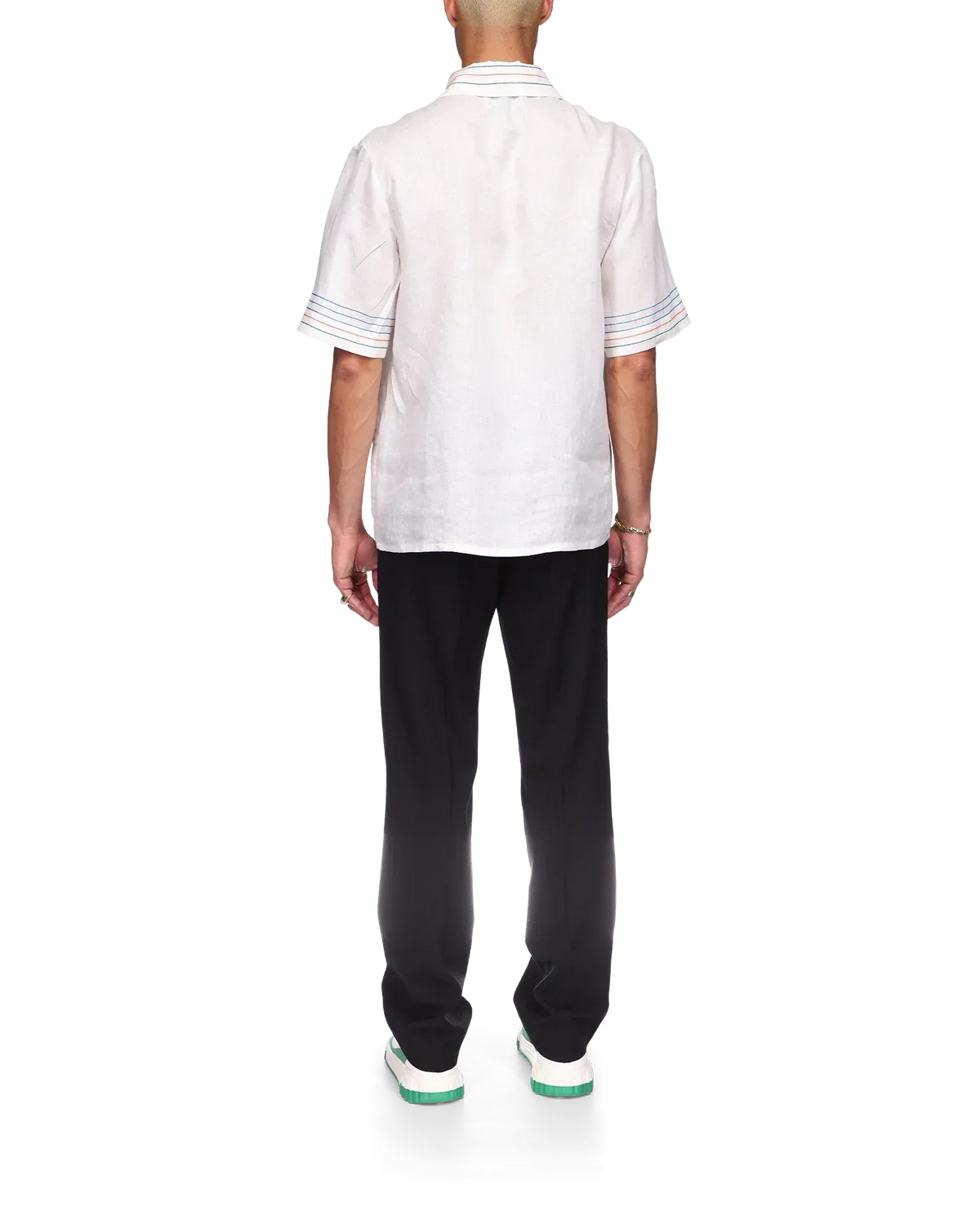 Le Fil De La Musique Short Sleeve Linen Shirt | Casablanca Paris | Image 4