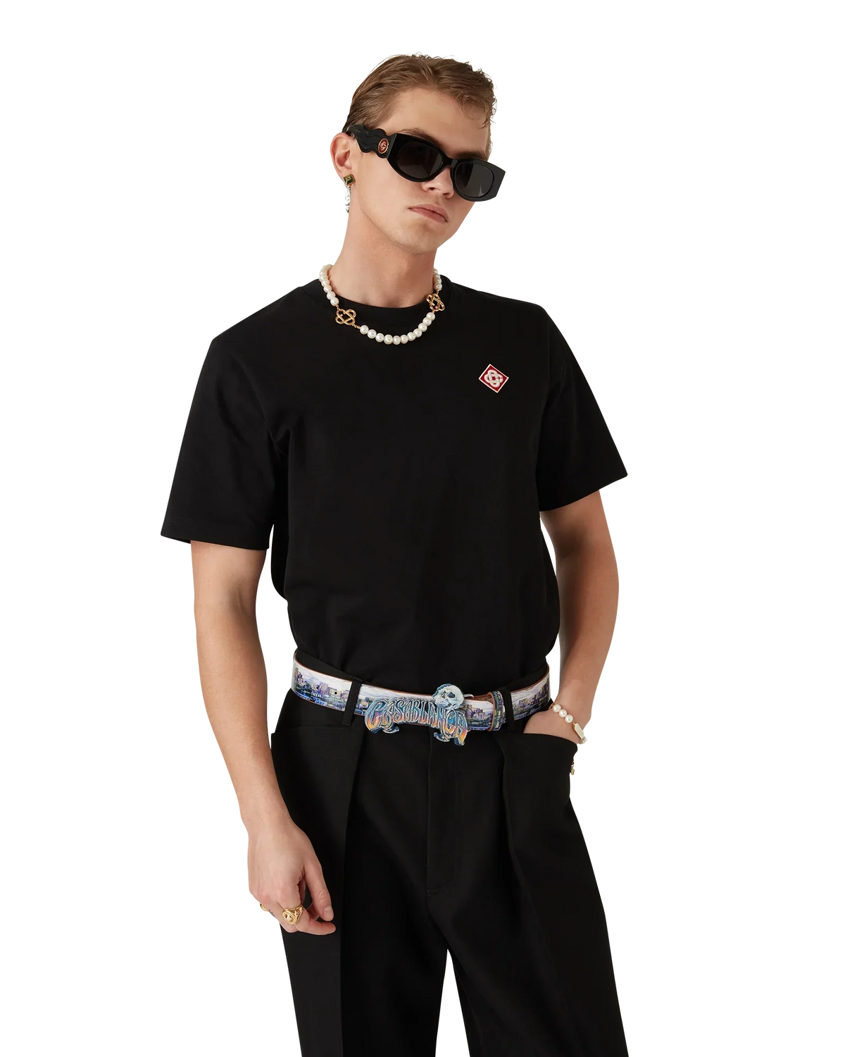 Black Diamond Logo Short Sleeve T-Shirt | Casablanca Paris | Image 4