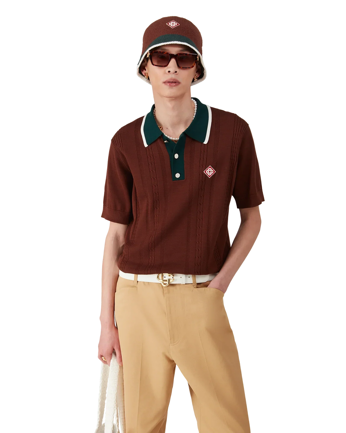 Cable Knit Oversized Polo Shirt | Casablanca Paris | Image 3