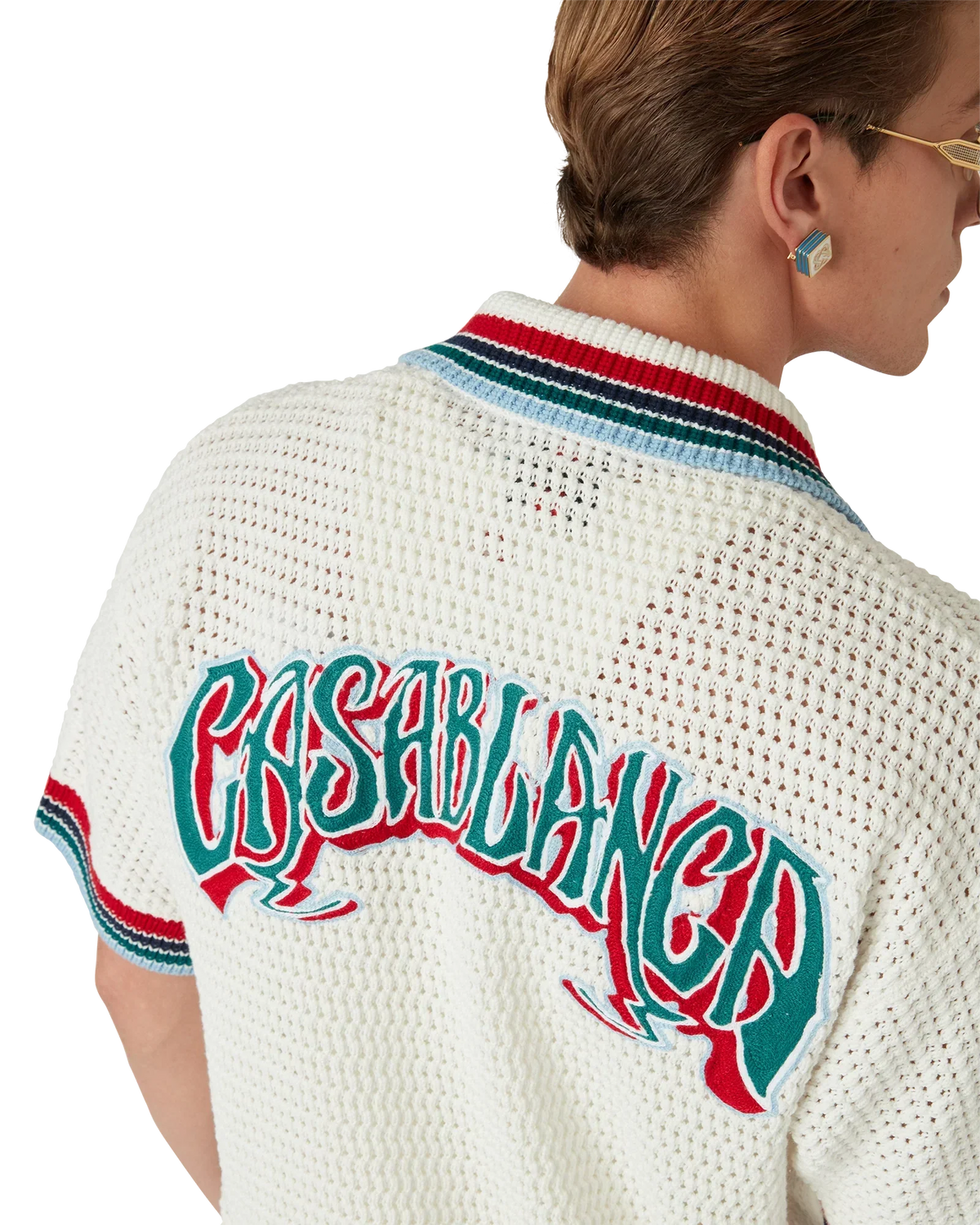 Gothic Short Sleeve Crochet Shirt | Casablanca Paris | Image 5