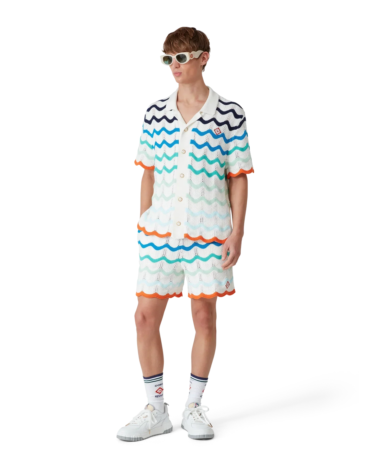 Gradient Wave Crochet Shorts | Casablanca Paris | Image 2