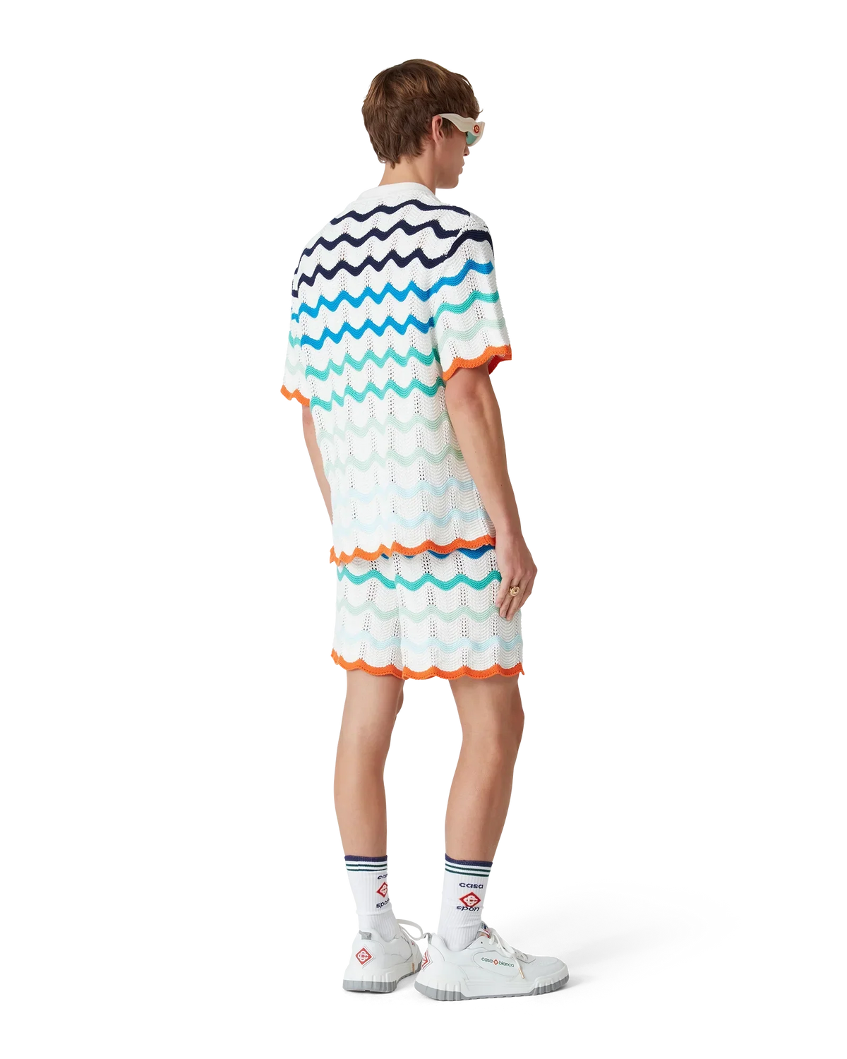 Gradient Wave Crochet Shorts | Casablanca Paris | Image 3