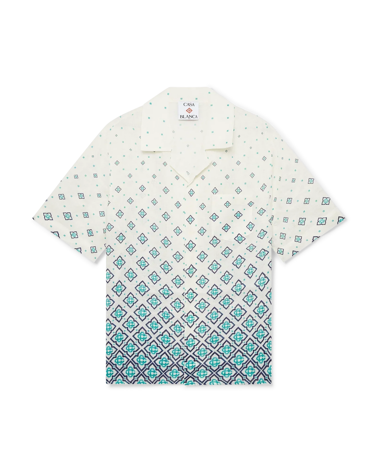Gradient Monogram Short Sleeve Linen Shirt | Casablanca Paris | Image 1