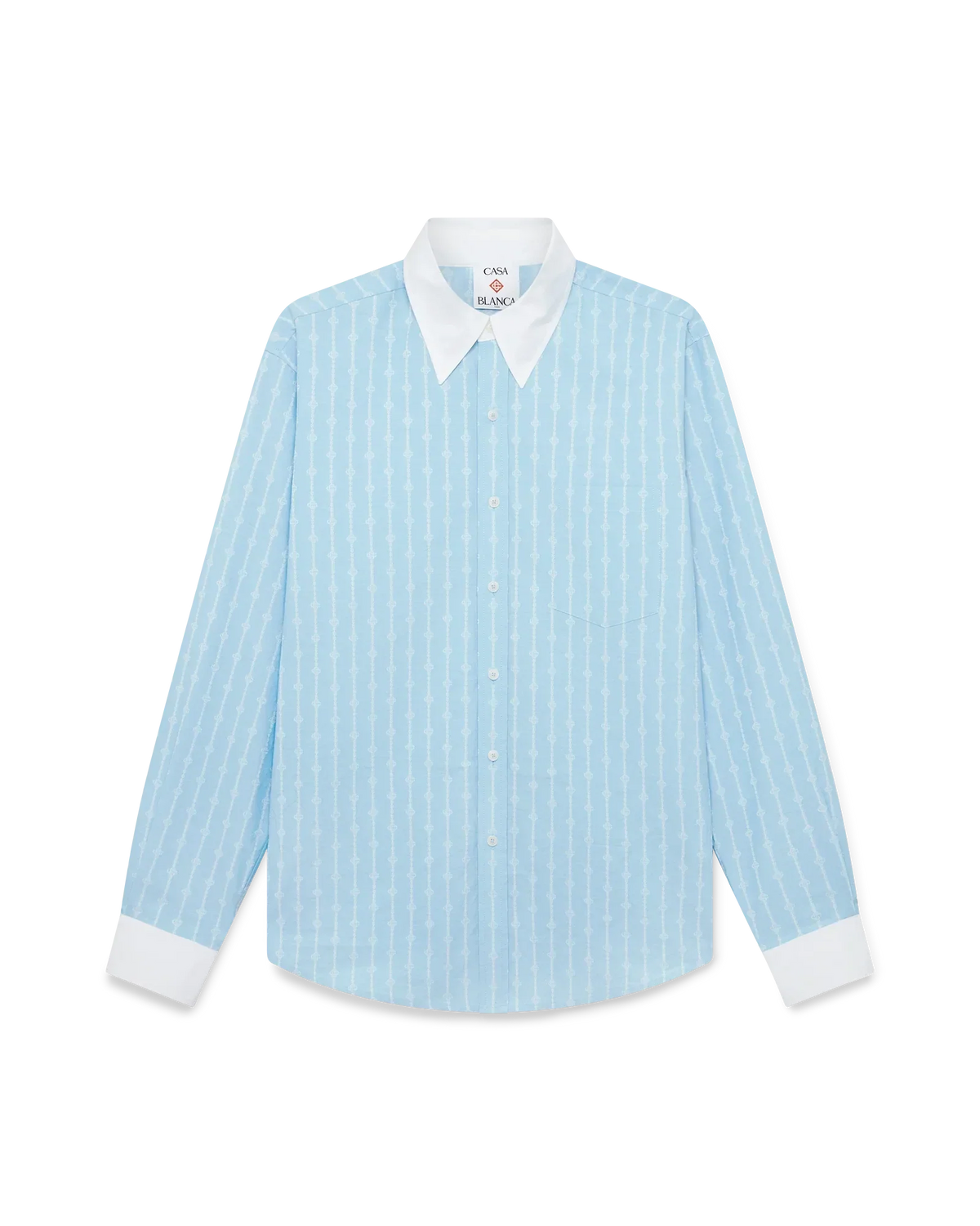 Laurel Stripe Long Sleeve Jacquard Shirt | Casablanca Paris | Image 1
