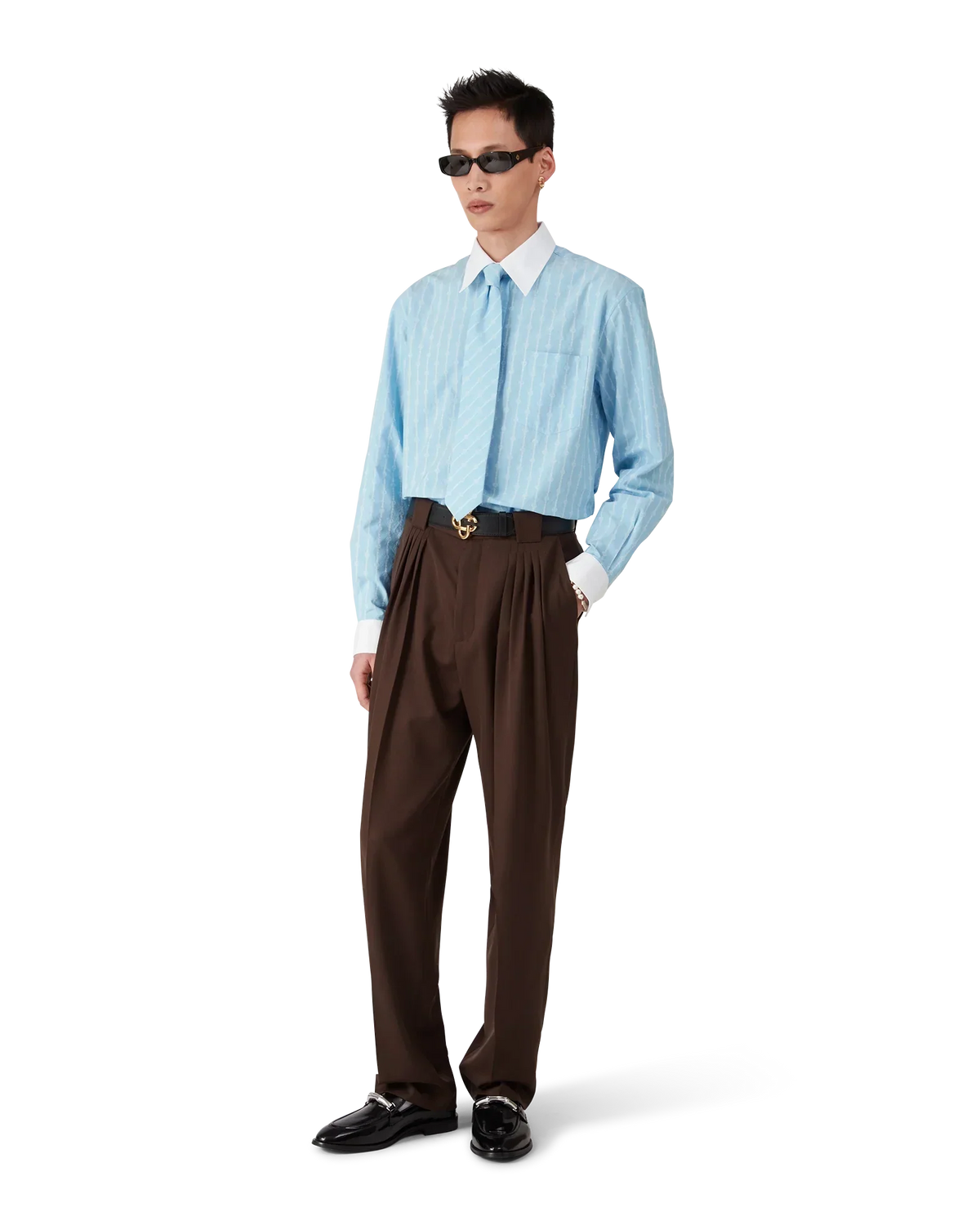 Laurel Stripe Long Sleeve Jacquard Shirt | Casablanca Paris | Image 2
