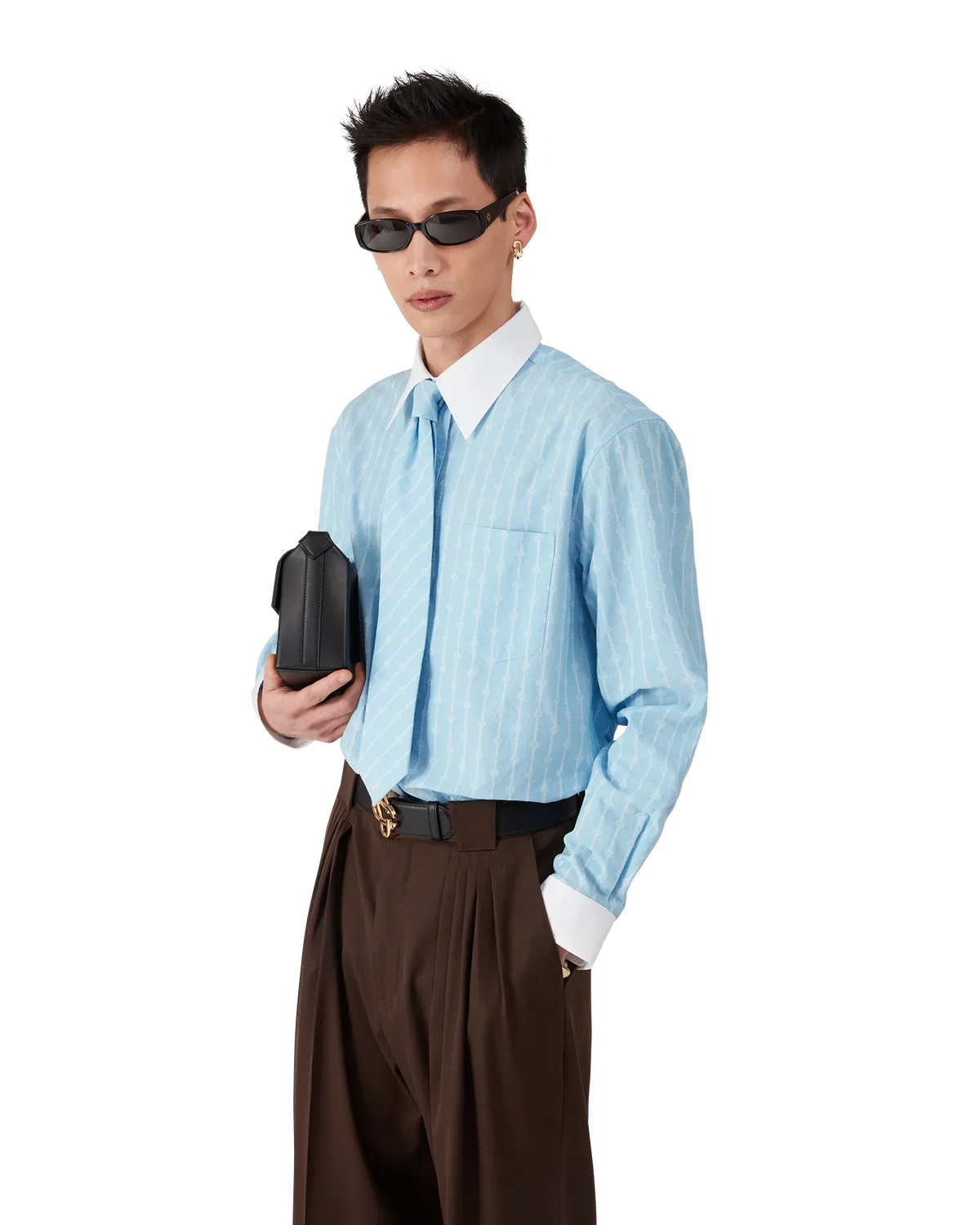 Laurel Stripe Long Sleeve Jacquard Shirt | Casablanca Paris | Image 3