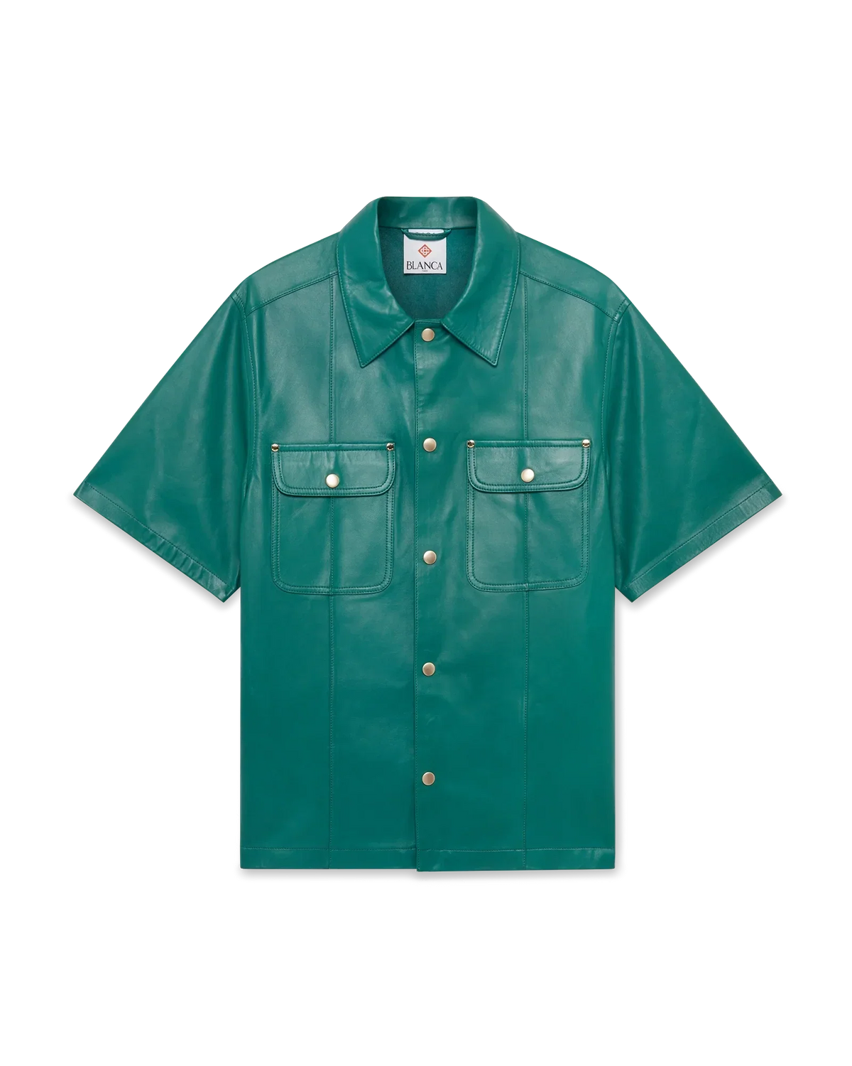Leather Short Sleeve Shirt | Casablanca Paris | Image 1