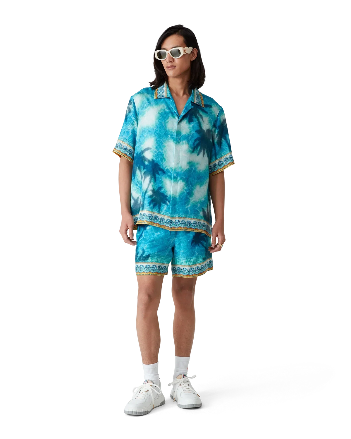 Poolside Emblem Short Sleeve Silk Shirt | Casablanca Paris | Image 2