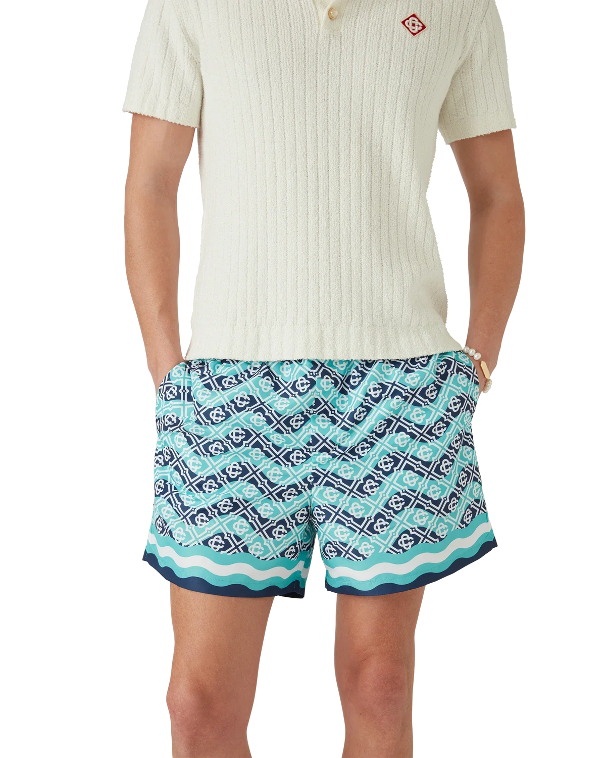 Monogram Wave Swim Shorts | Casablanca Paris | Image 3