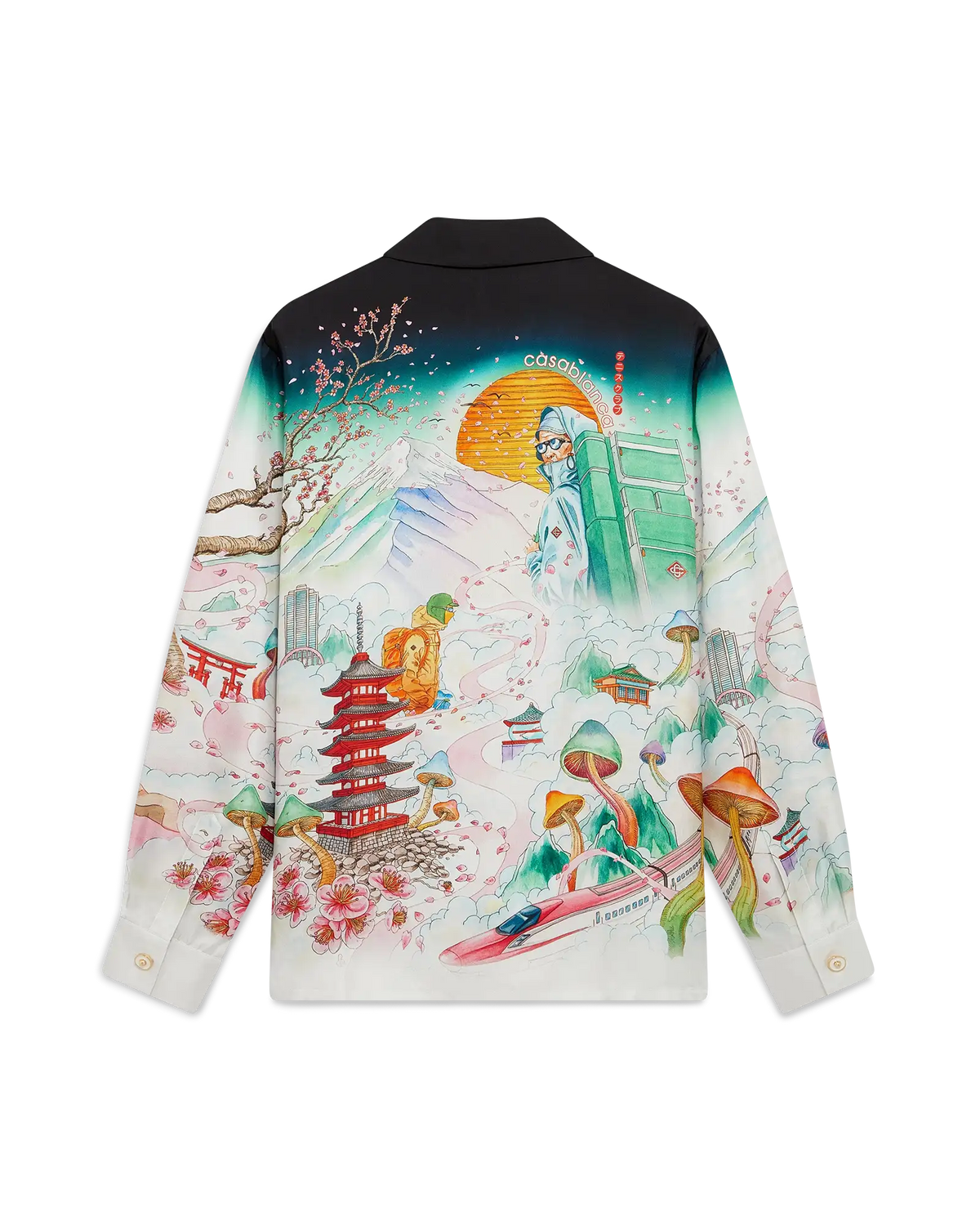 Flowers Long Sleeve Silk Twill Shirt | Casablanca Paris | Image 1