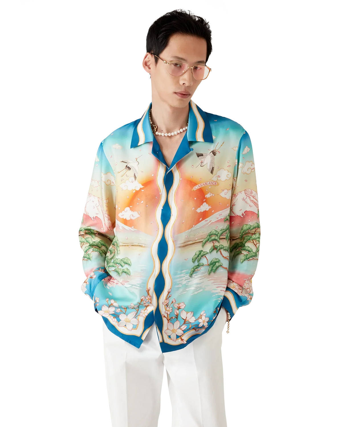 Tennis Club Long Sleeve Silk Shirt | Casablanca Paris | Image 4