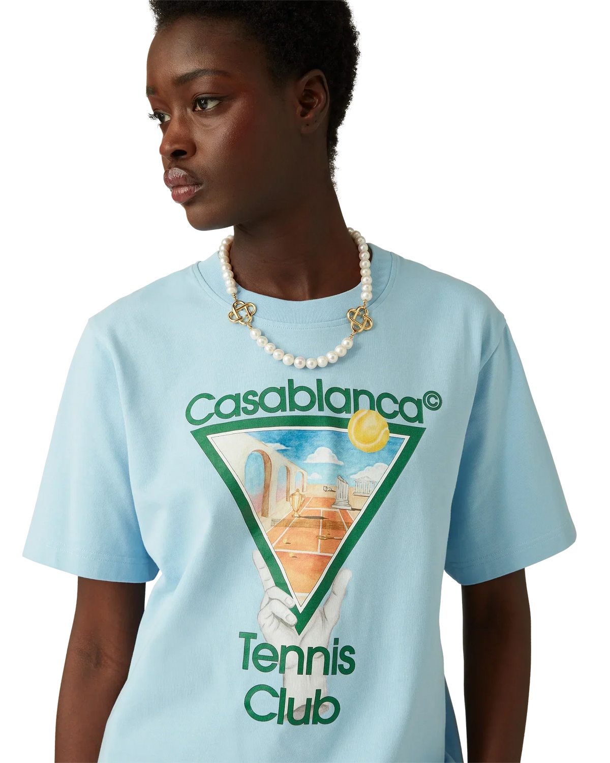 Metaphysical Tennis Icon Short Sleeve T-Shirt | Casablanca Paris | Image 4