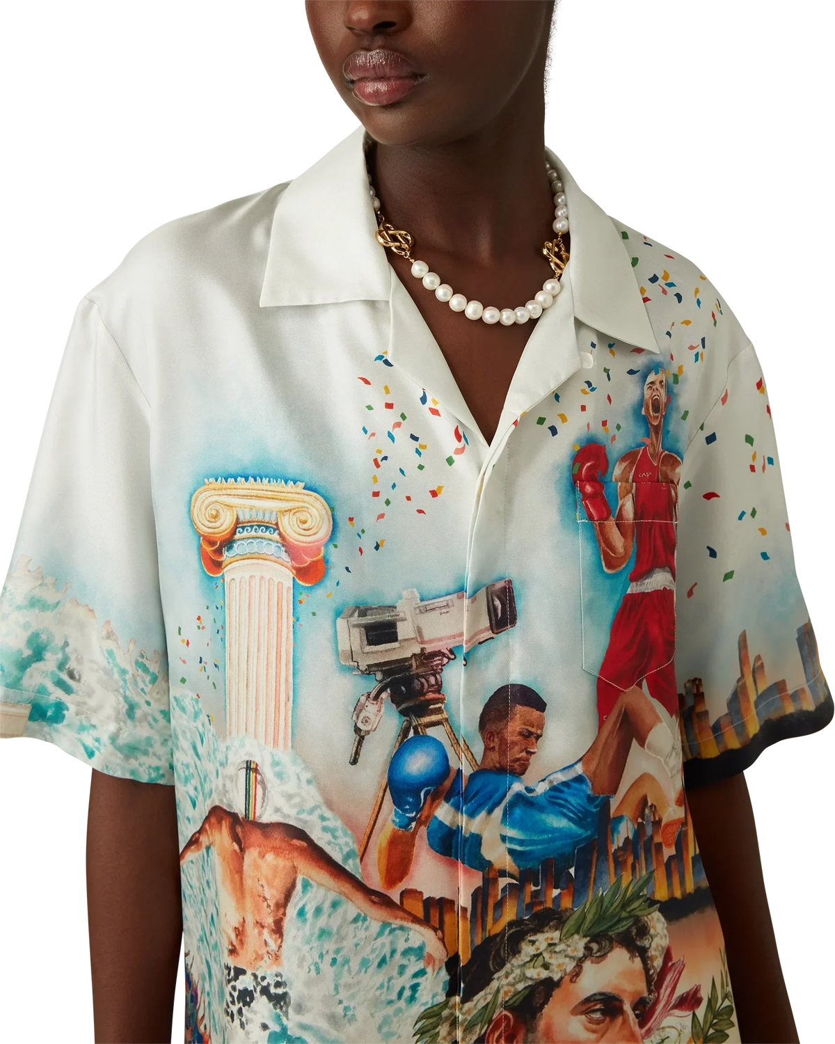 Celebration Du Sport Short Sleeve Silk Shirt | Casablanca Paris | Image 9