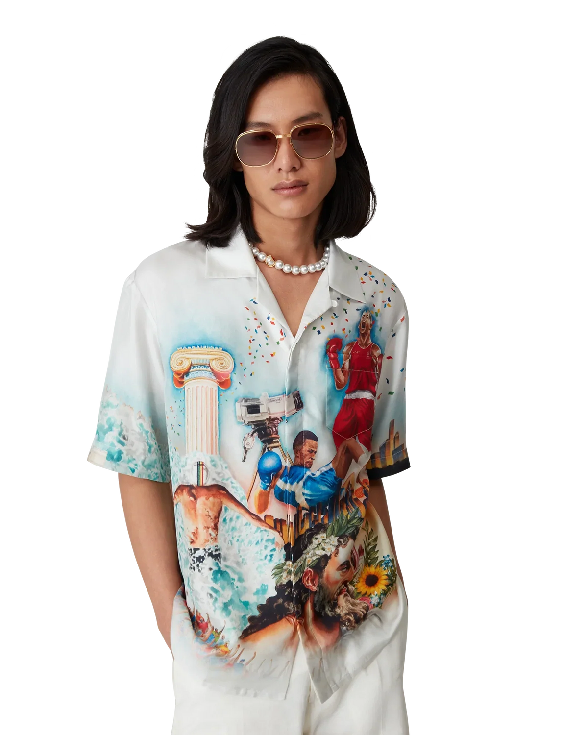 Celebration Du Sport Short Sleeve Silk Shirt | Casablanca Paris | Image 5