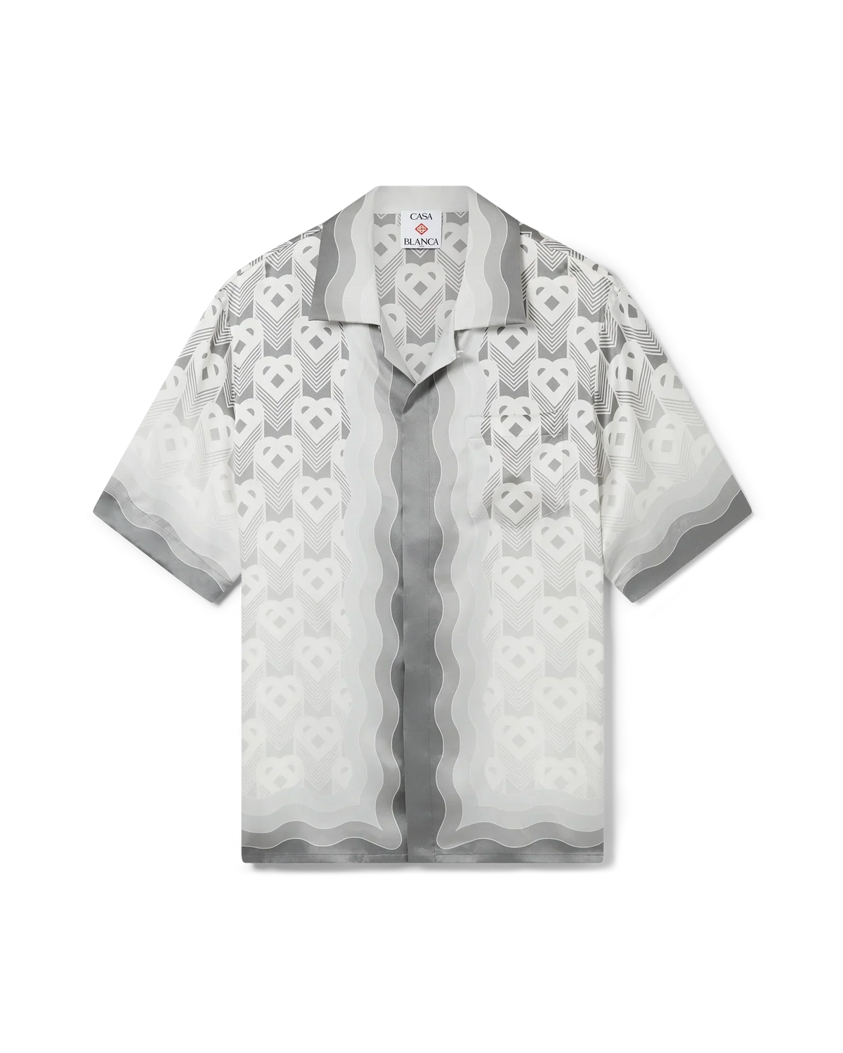 Gradient Heart Monogram Short Sleeve Silk Shirt | Casablanca Paris | Image 1