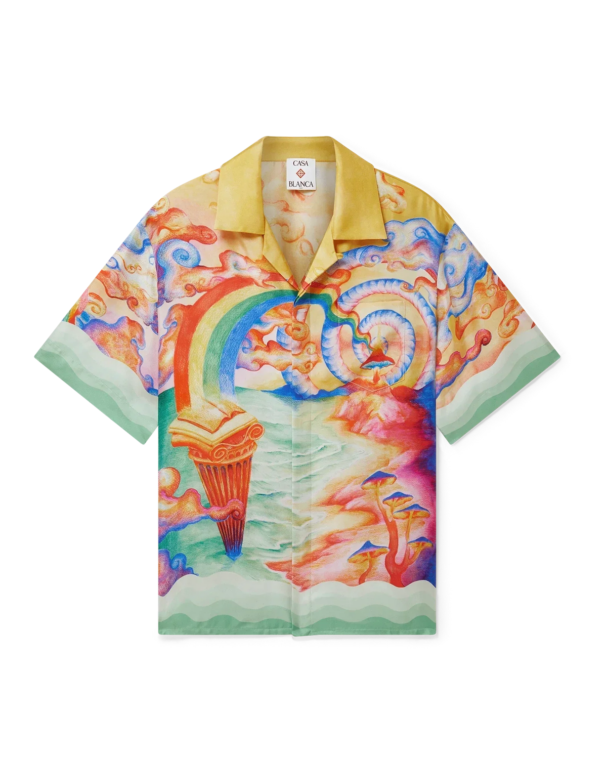 Nature's Teacher Short Sleeve Silk Shirt | Casablanca Paris | Image 1