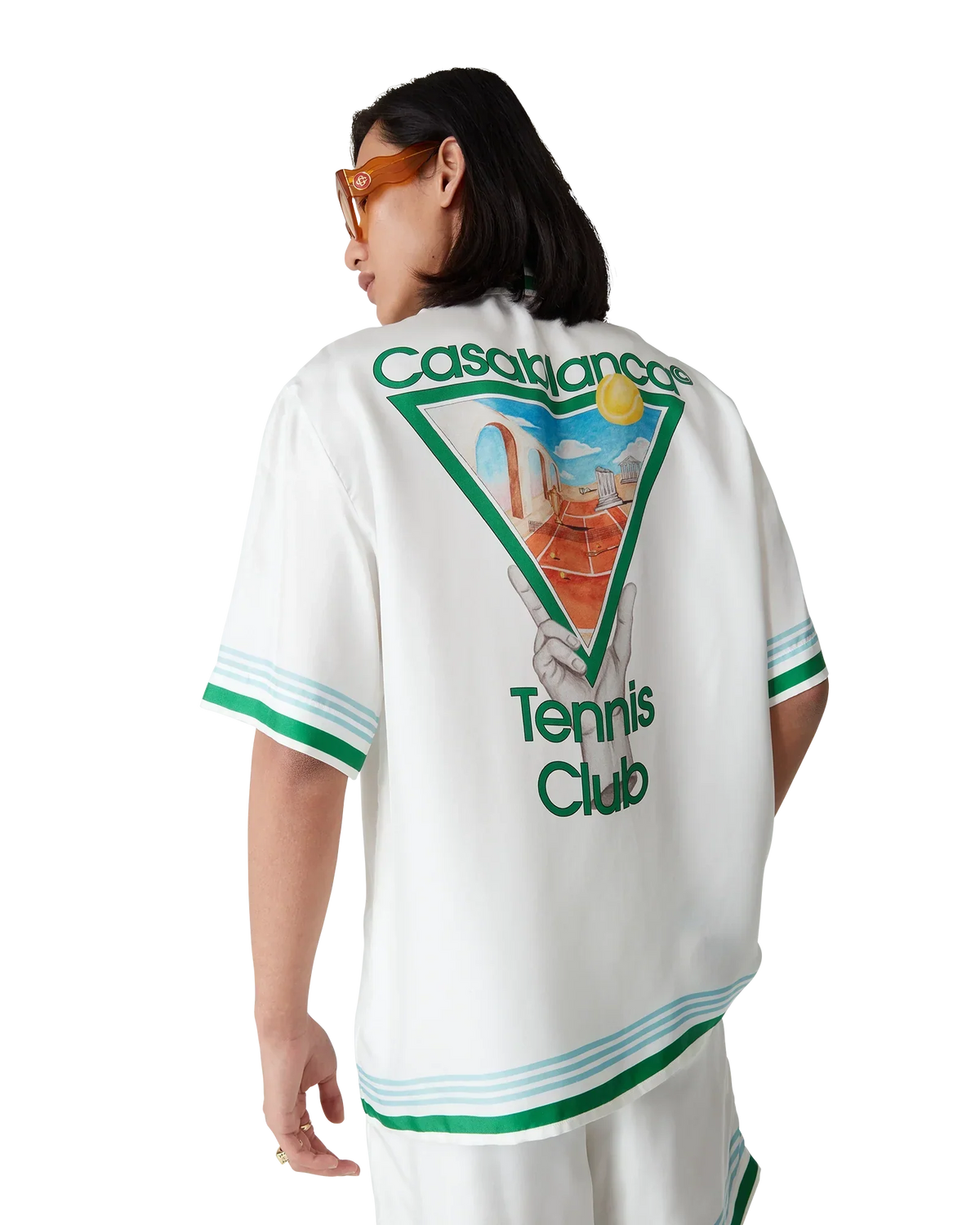 Metaphysical Tennis Icon Short Sleeve Silk Shirt | Casablanca Paris | Image 4