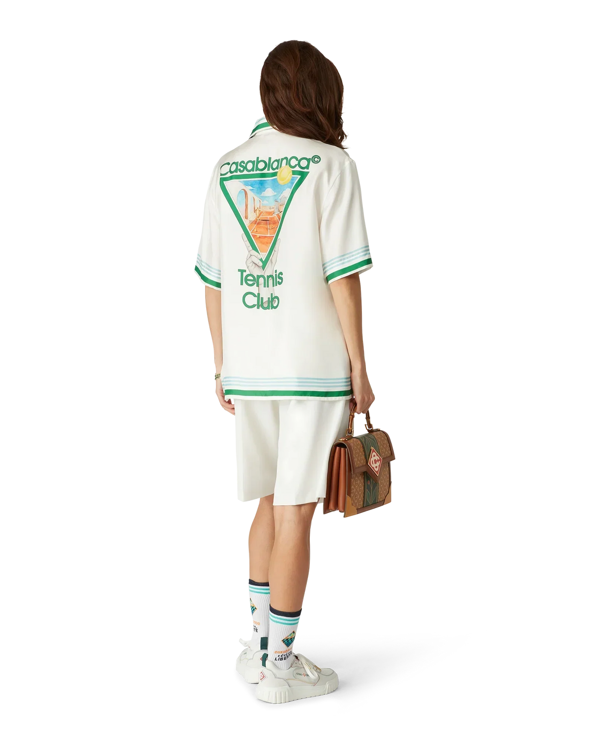 Metaphysical Tennis Icon Short-Sleeve Silk Shirt | Casablanca Paris | Image 3