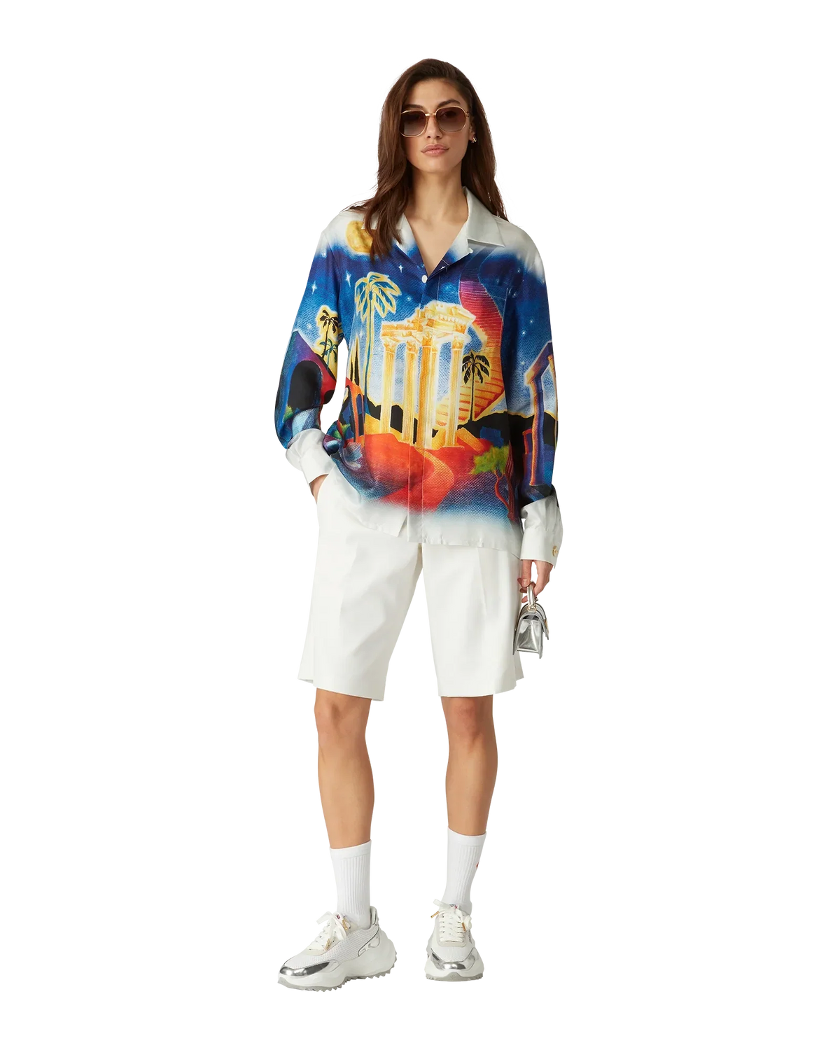 Midnight Acropolis Long Sleeve Silk Shirt | Casablanca Paris | Image 6