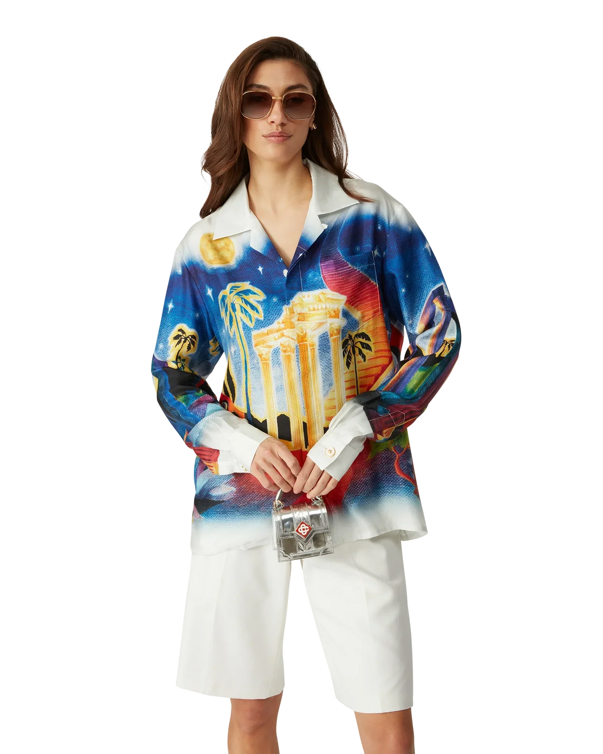 Midnight Acropolis Silk Long Sleeve Shirt | Casablanca Paris | Image 4