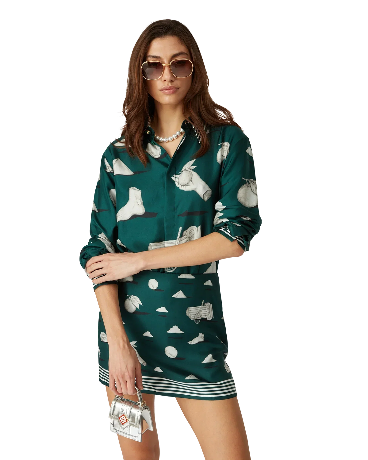 Metaphysical Long Sleeve Silk Shirt | Casablanca Paris | Image 8