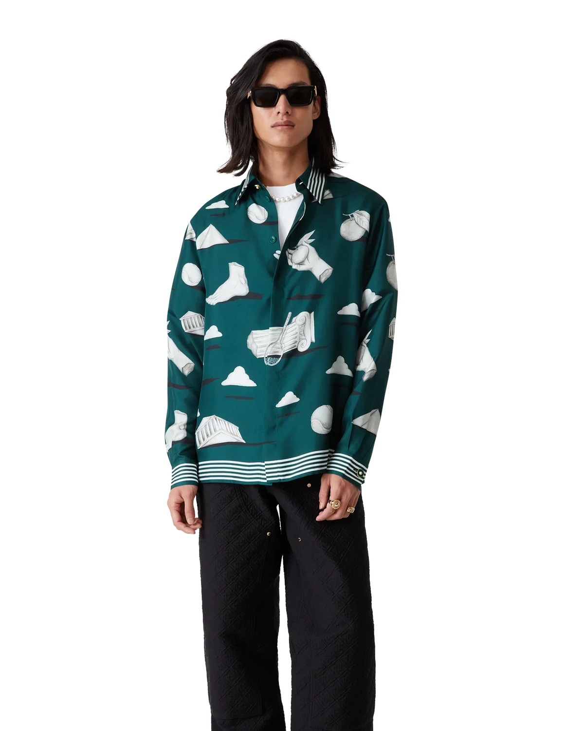 Metaphysical Long Sleeve Silk Shirt | Casablanca Paris | Image 4