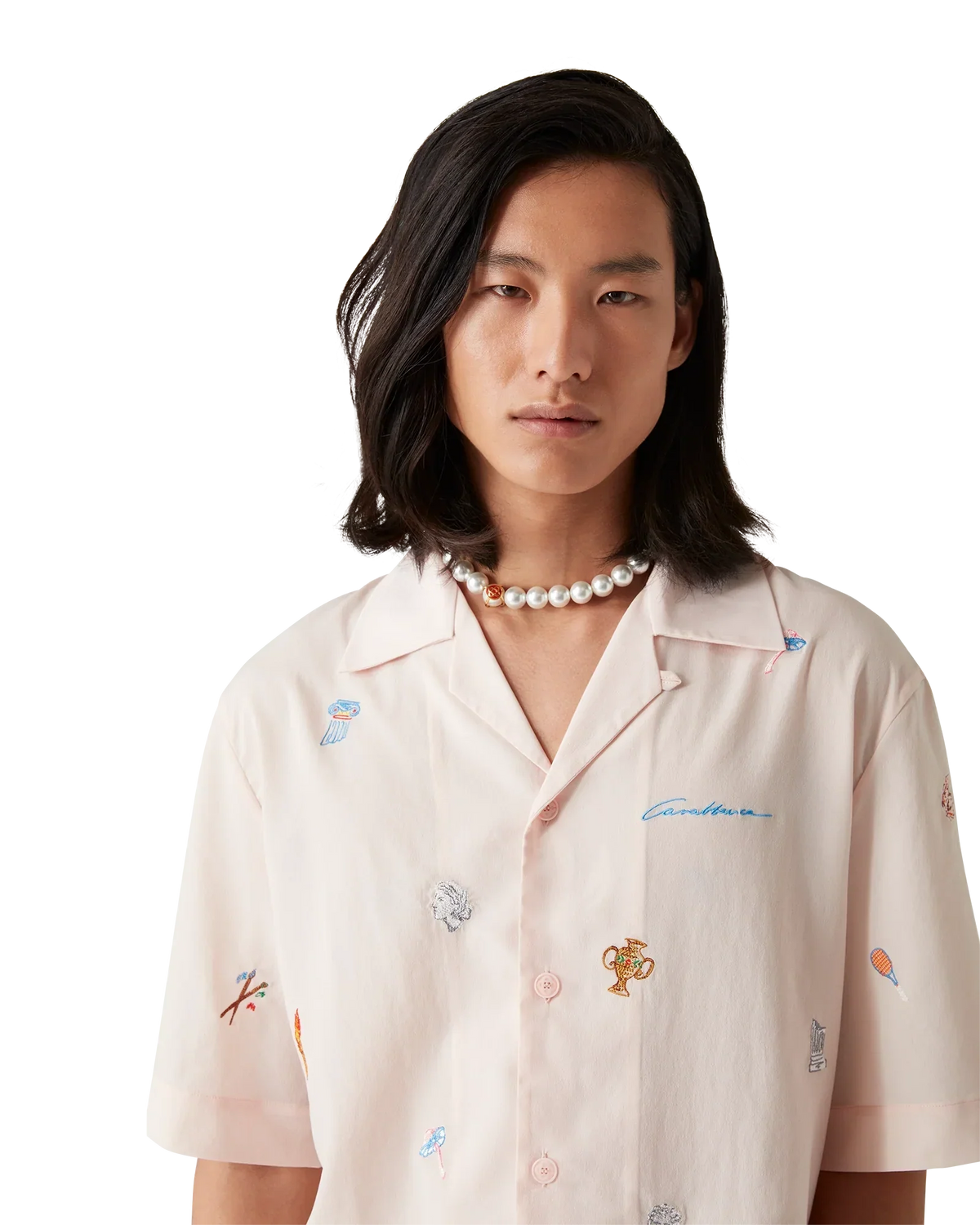 Embroidered Short Sleeve Motif Shirt | Casablanca Paris | Image 5