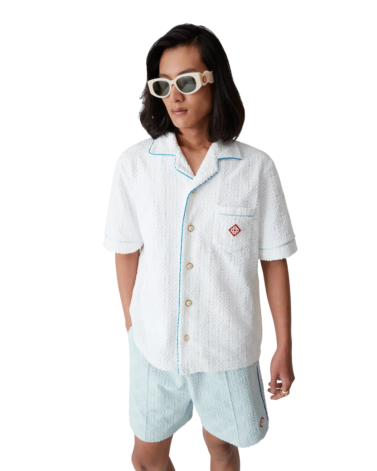 Monogram Short Sleeve Towelling Shirt | Casablanca Paris | Image 5