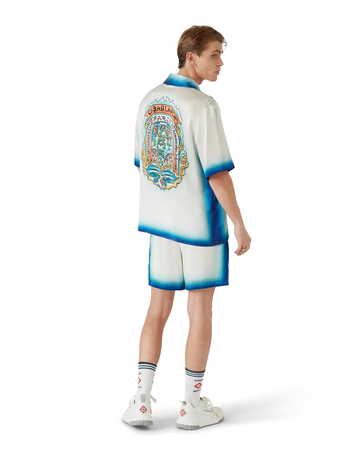 Casa Way Skate Short Sleeve Silk Shirt | Casablanca Paris | Image 8