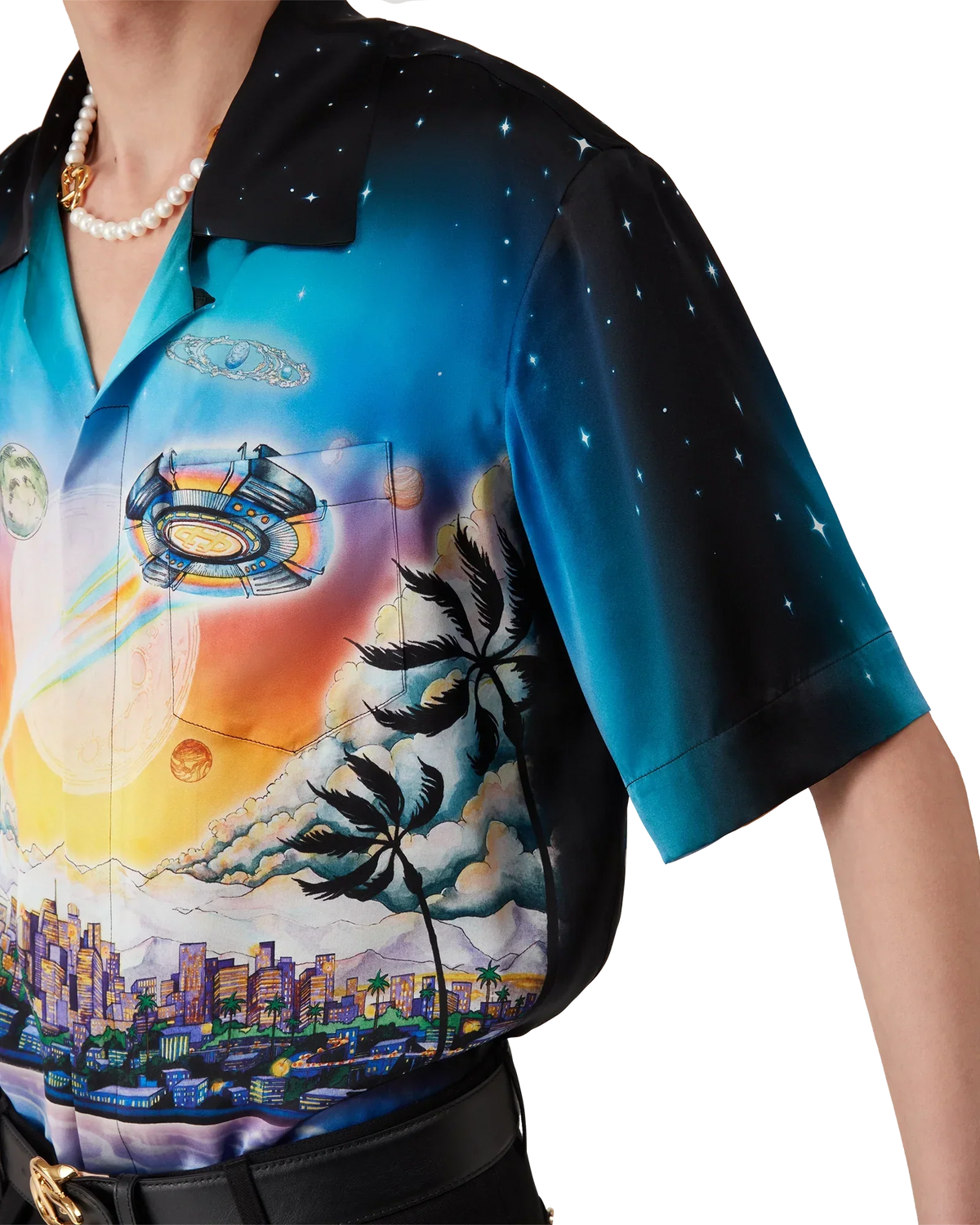 La Prémonition Short Sleeve Silk Shirt | Casablanca Paris | Image 9