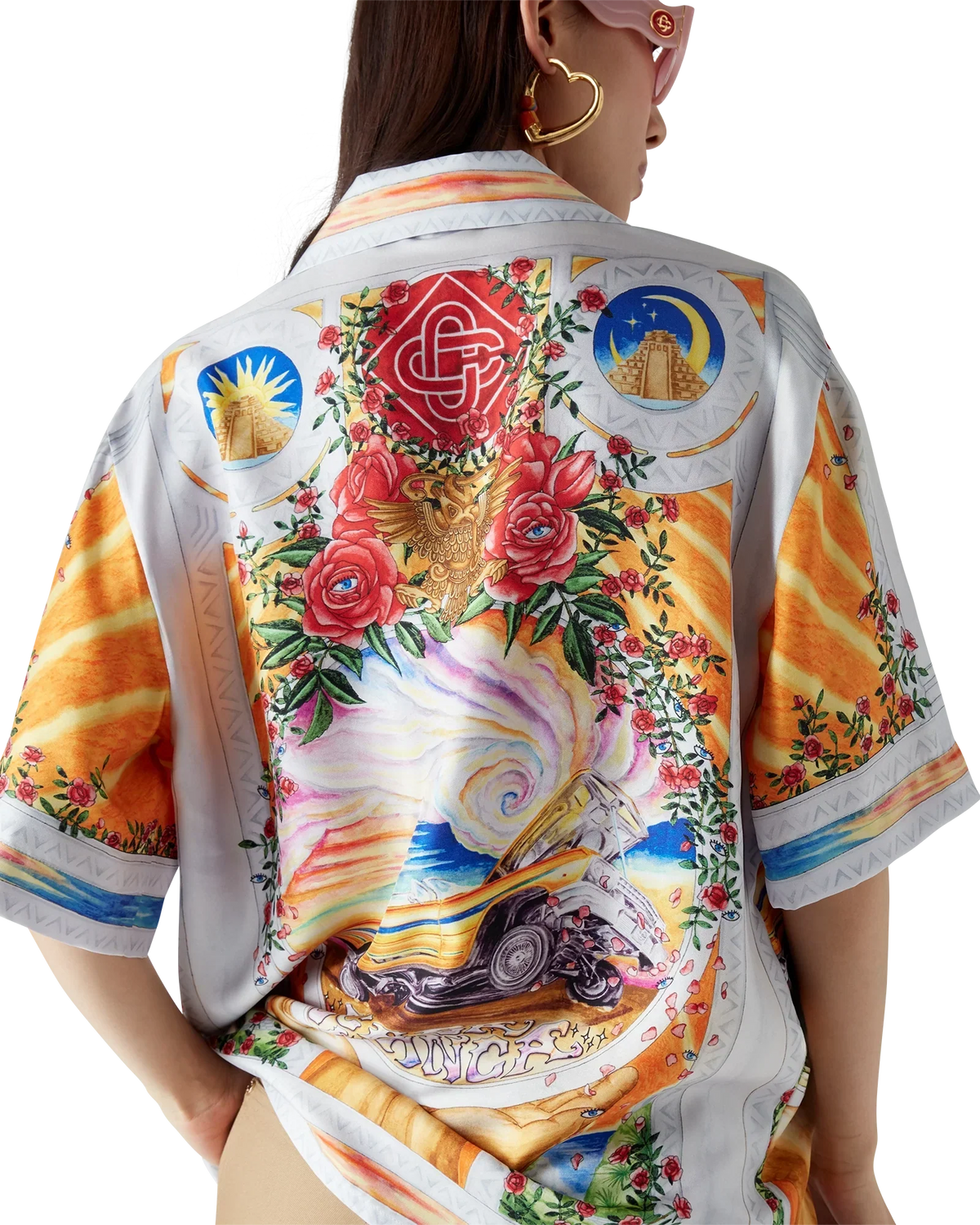 La Tornade De Rose Short Sleeve Silk Shirt | Casablanca Paris | Image 5