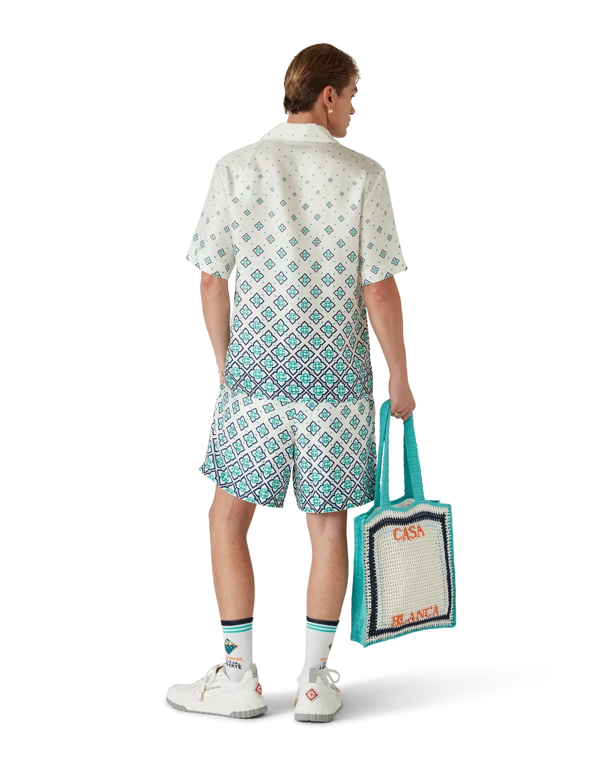 Gradient Monogram Short-Sleeve Silk Shirt | Casablanca Paris | Image 6