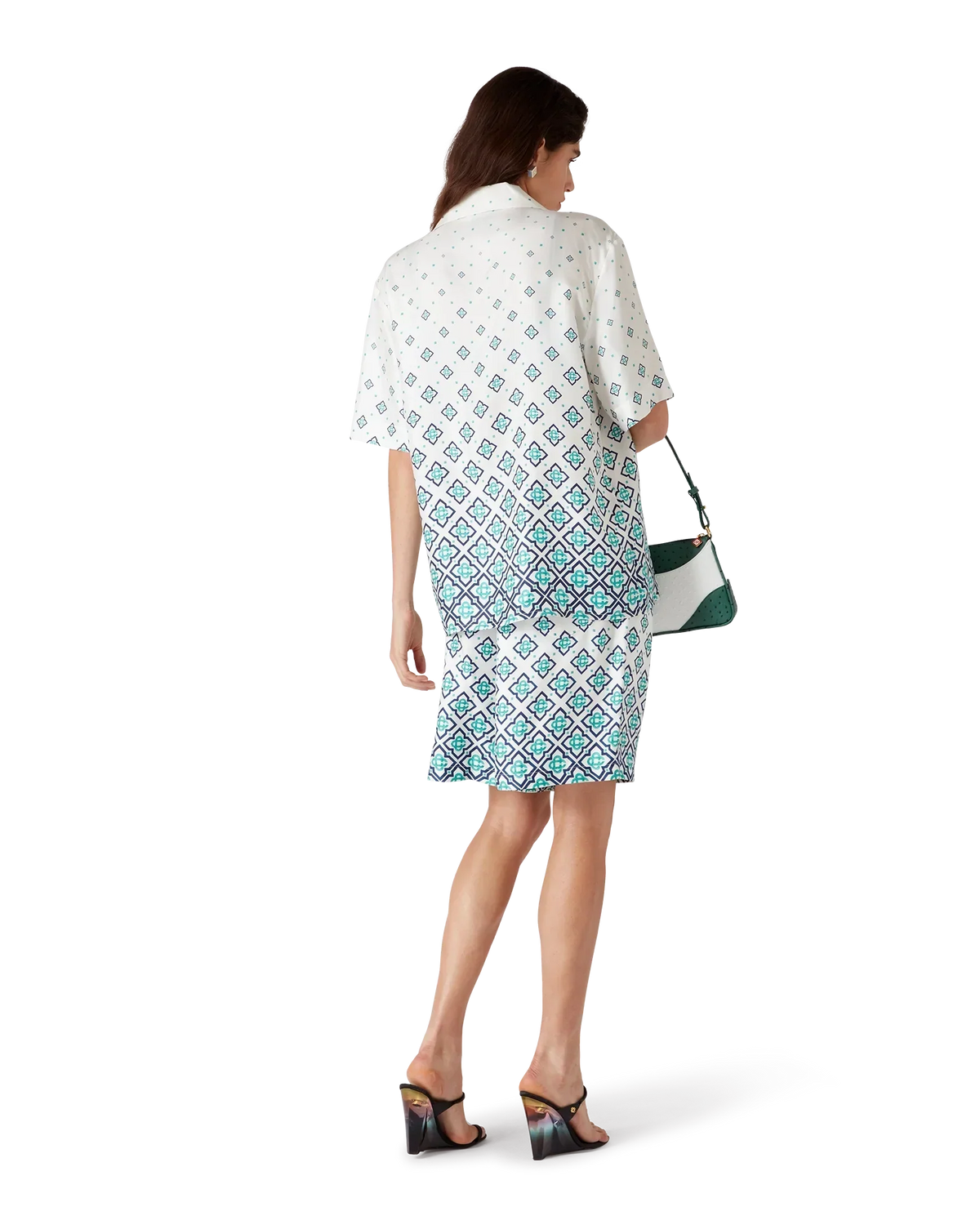 Gradient Monogram Short-Sleeve Silk Shirt | Casablanca Paris | Image 3