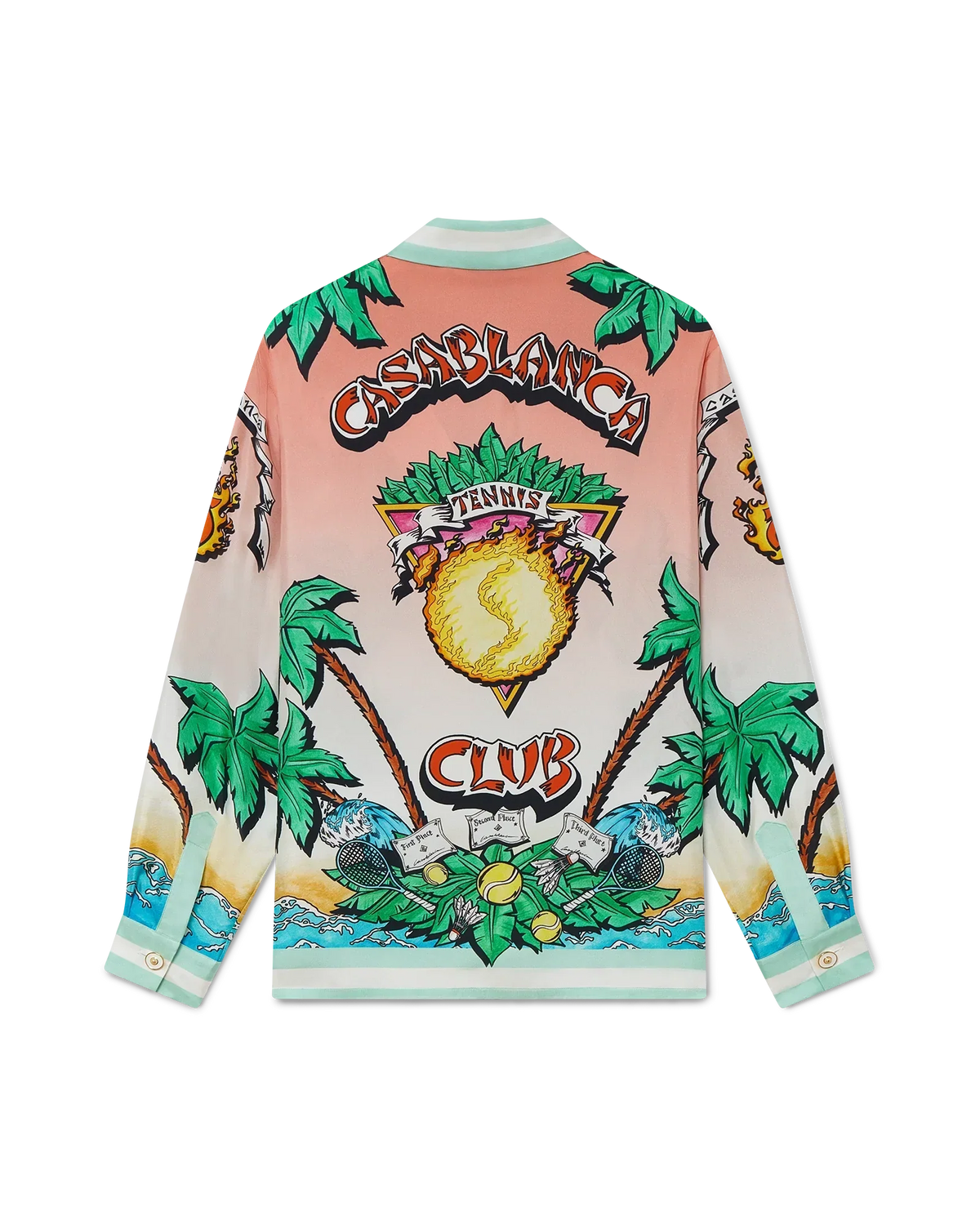 Tennis Club Long Sleeve Silk Shirt | Casablanca Paris | Image 1
