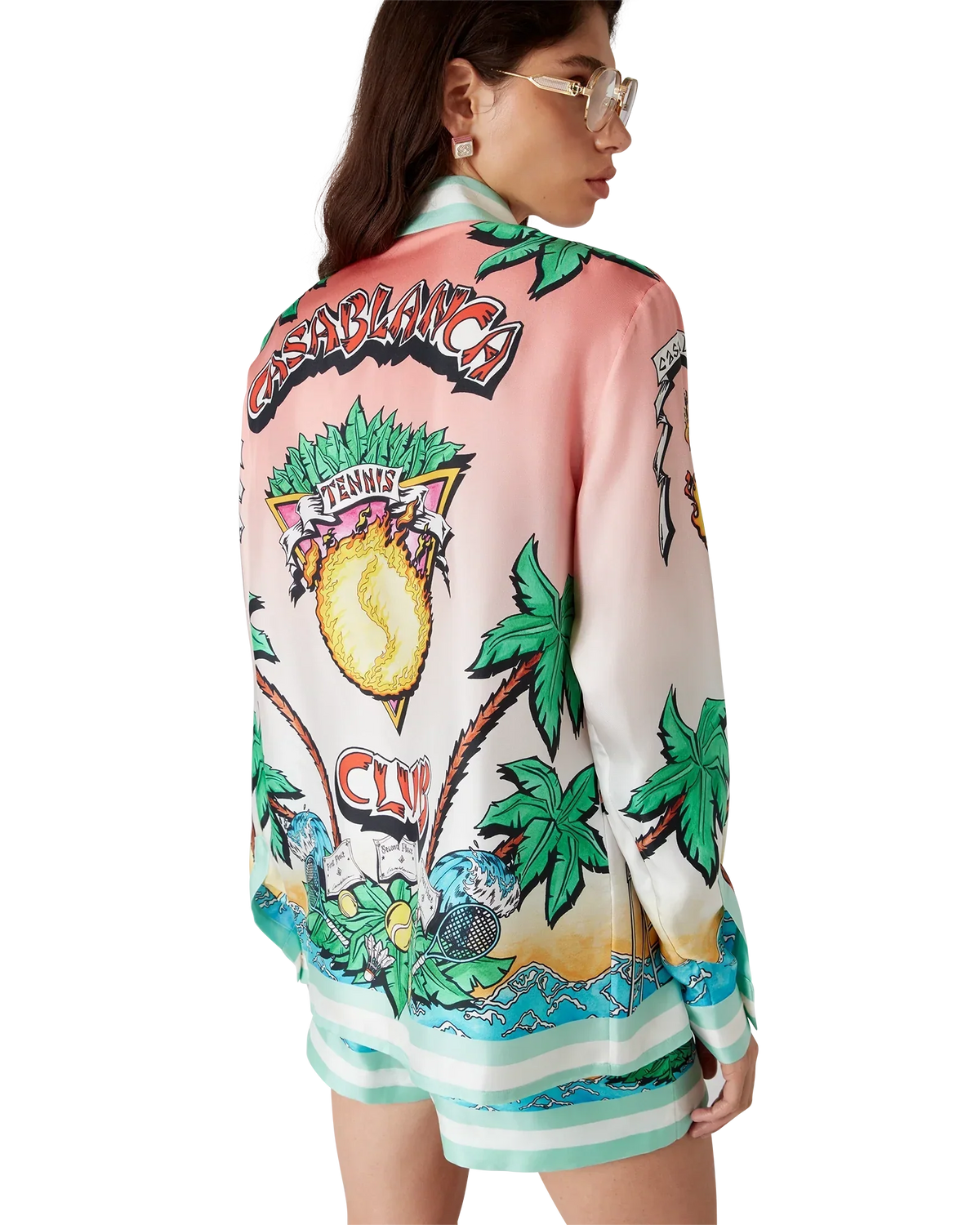 Tennis Club Long Sleeve Silk Shirt | Casablanca Paris | Image 4