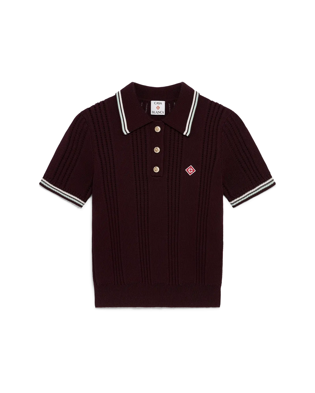 Cotton Knit Short Sleeve Polo | Casablanca Paris | Image 1